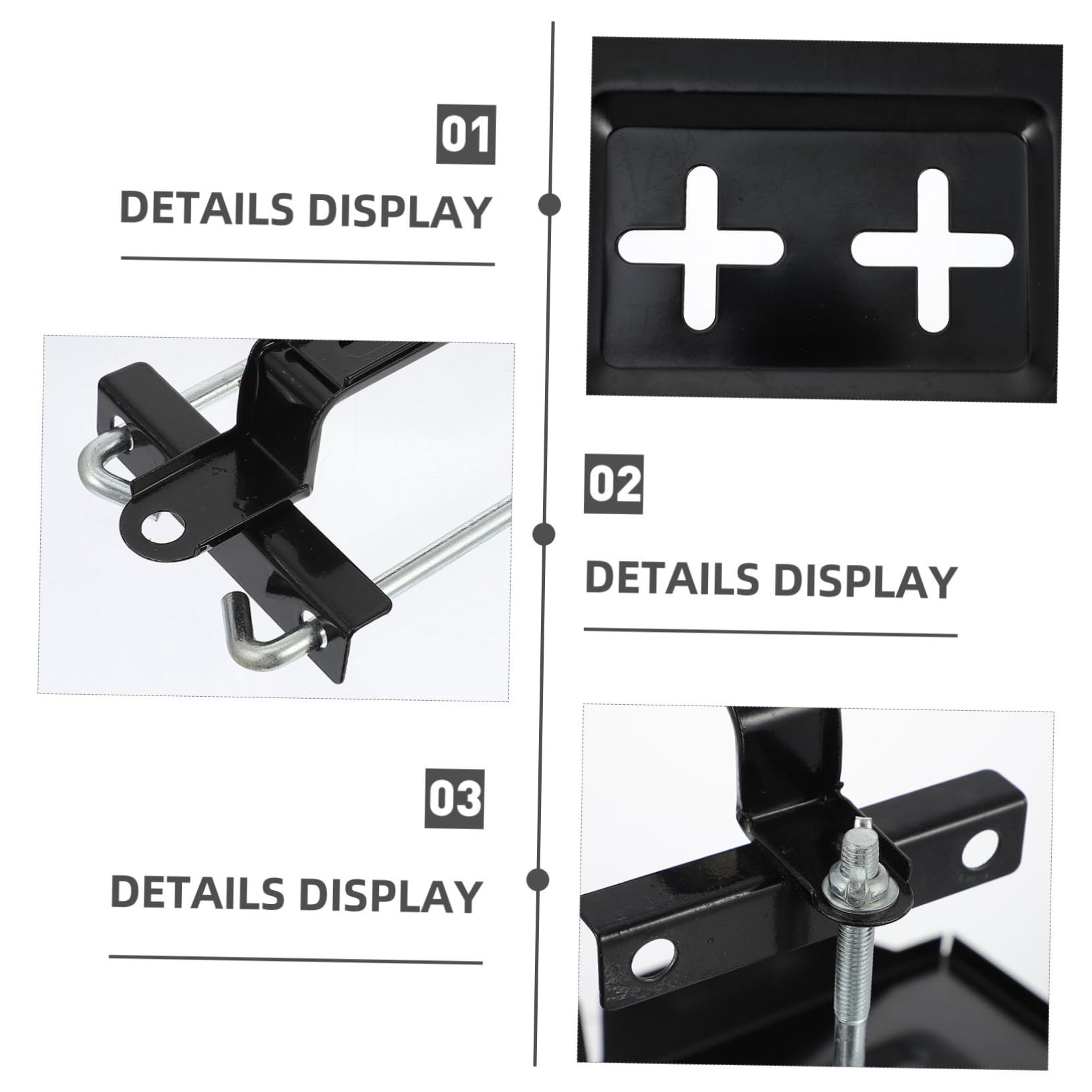 Fer Noir Support de Batterie de Voiture 1 Set