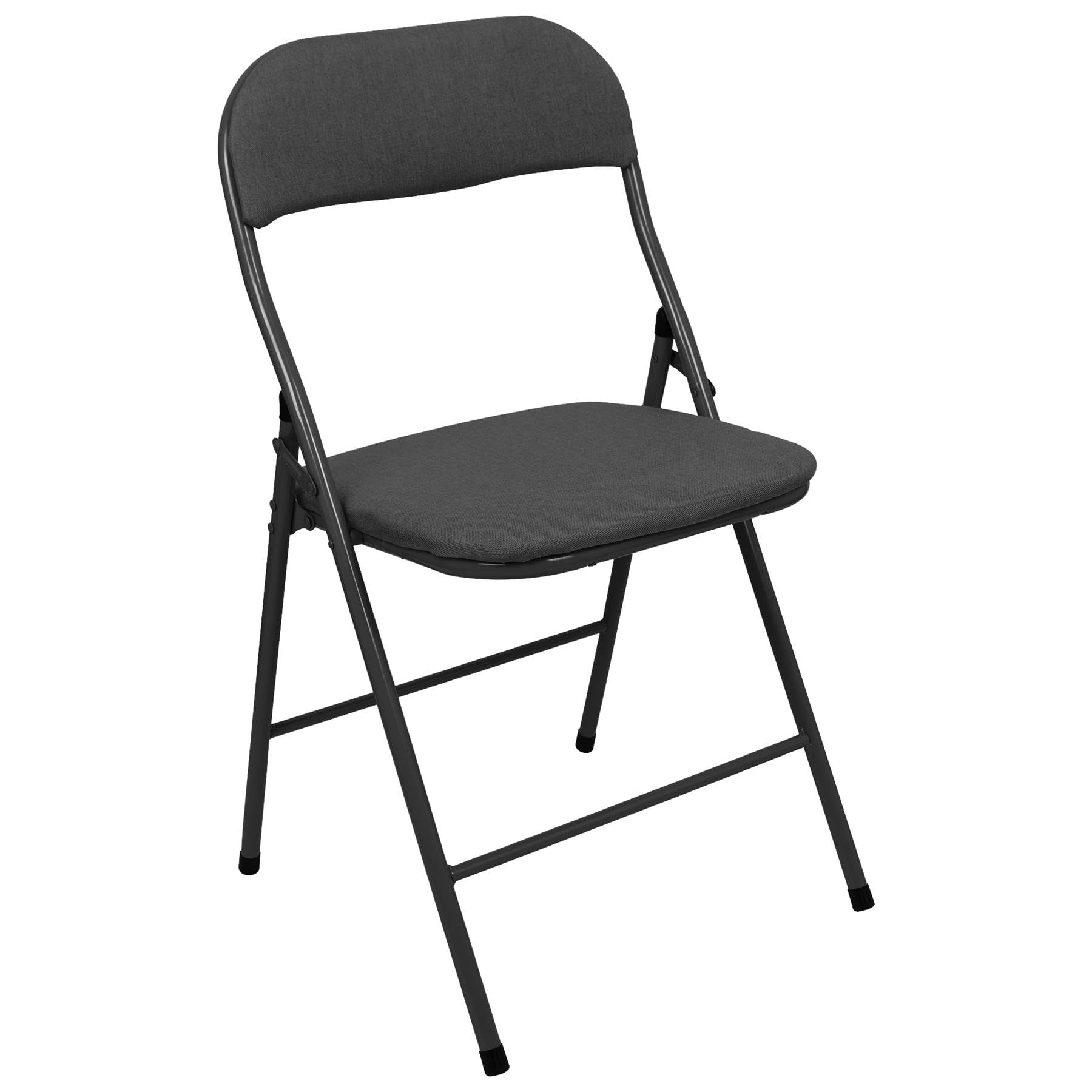 Harbour Housewares Fabric Padded Folding Chair - Black - Cushioned Foldable Chair with Metal Frame Fabric Upholstered Seat Folding Seats Indoor for Home, Dining, Office — image 1
