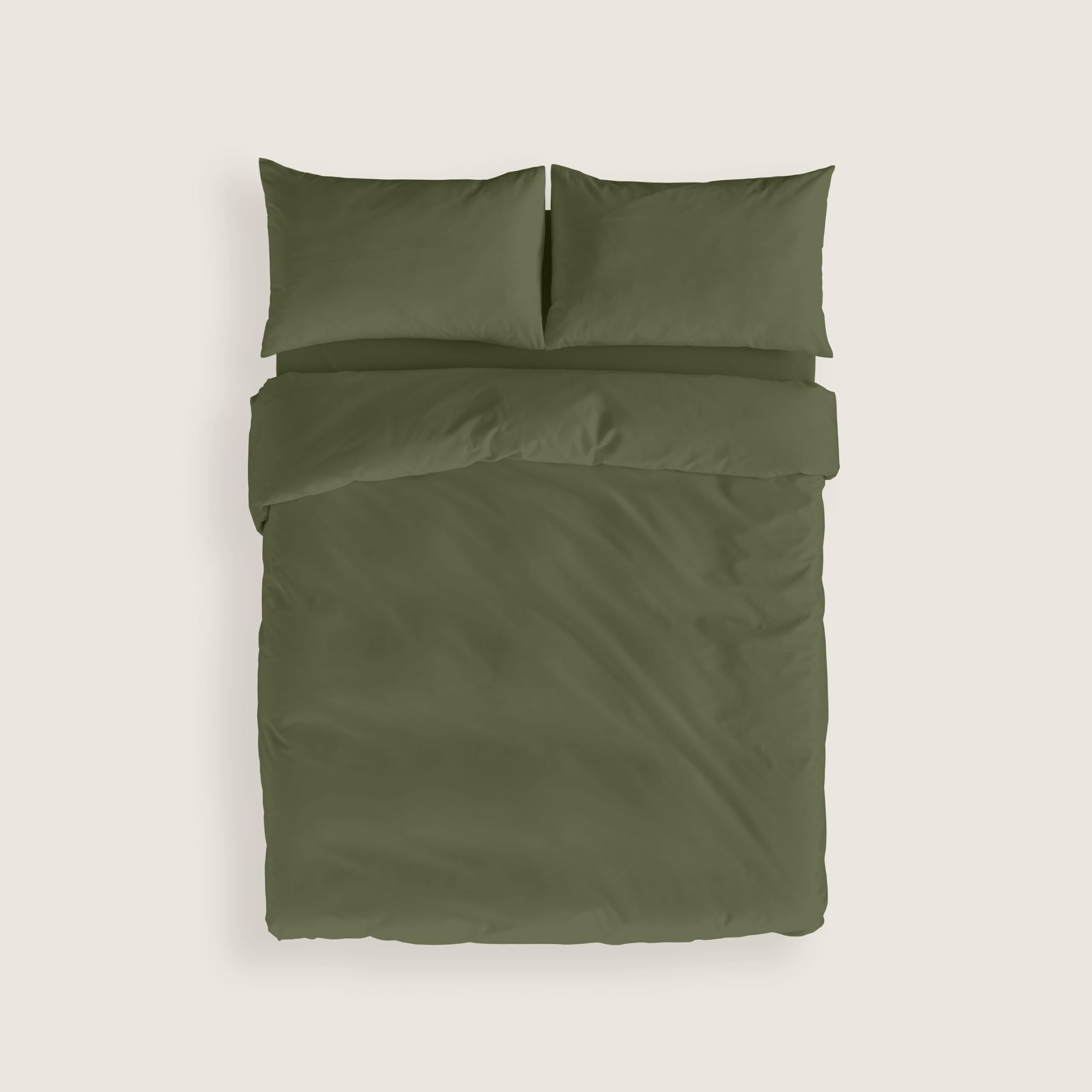 NATURALS - Funda Nórdica Lisa Cama 150-100% Algodón Suave y Transpirable - Cierre de Botones - Funda Nórdica 240x220 cm + 2 Fundas Almohada 45x90 cm - Botella - Fabricado en España
