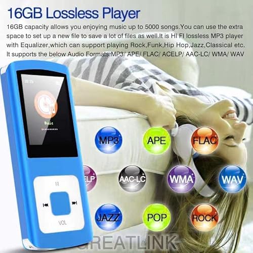 Mp3 Player, Mp3 Players With Bluetooth,Frehovy Music Player With 16Gb Memory Sd Card With Photo/Video Play/Fm Radio/Voice Recorder/E-Book Reader (Sky Blue) #TOP2