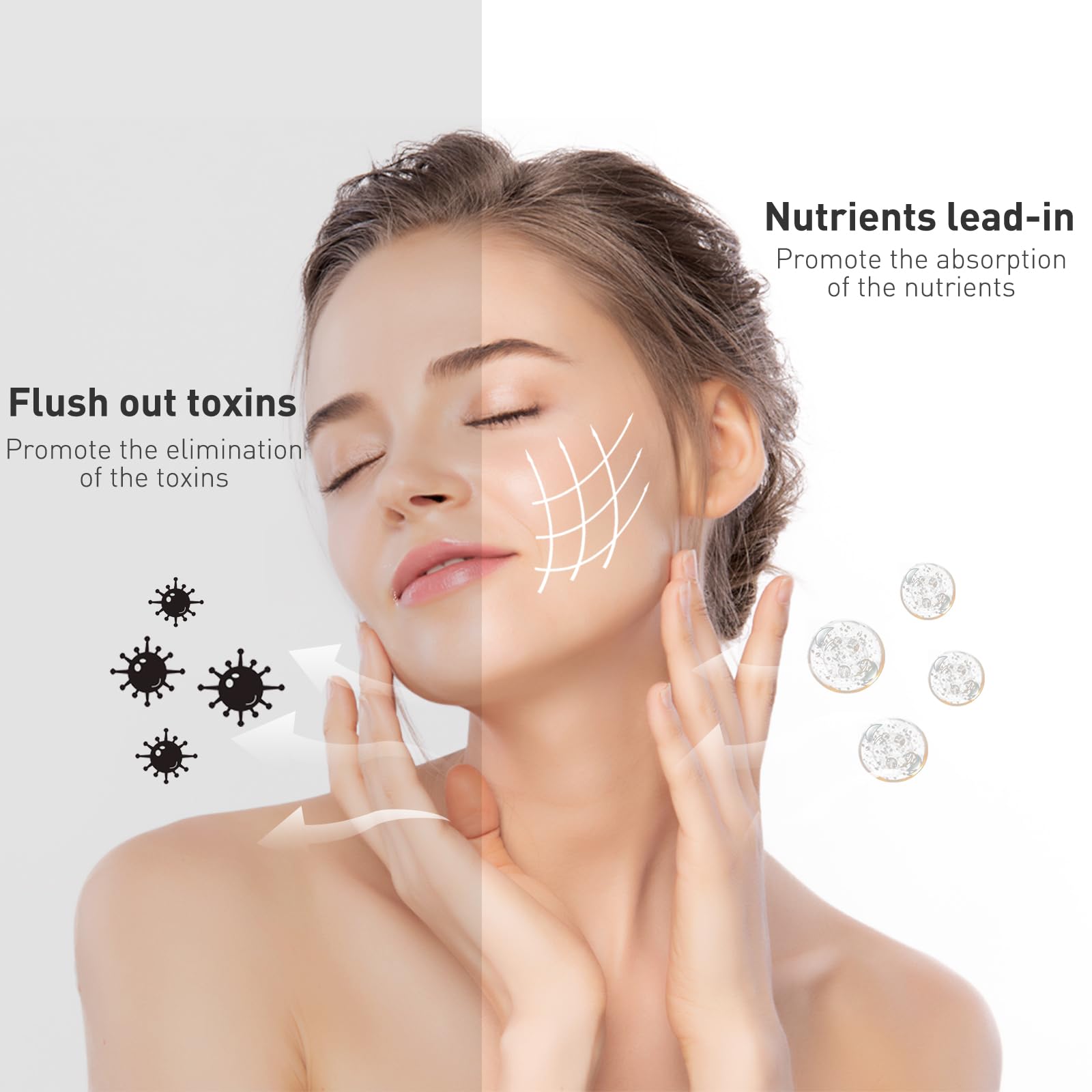 Masajeador de cuello y cara, masajeador facial multifuncional LED de 7 colores, blanco - herramienta para esculpir la cara 2