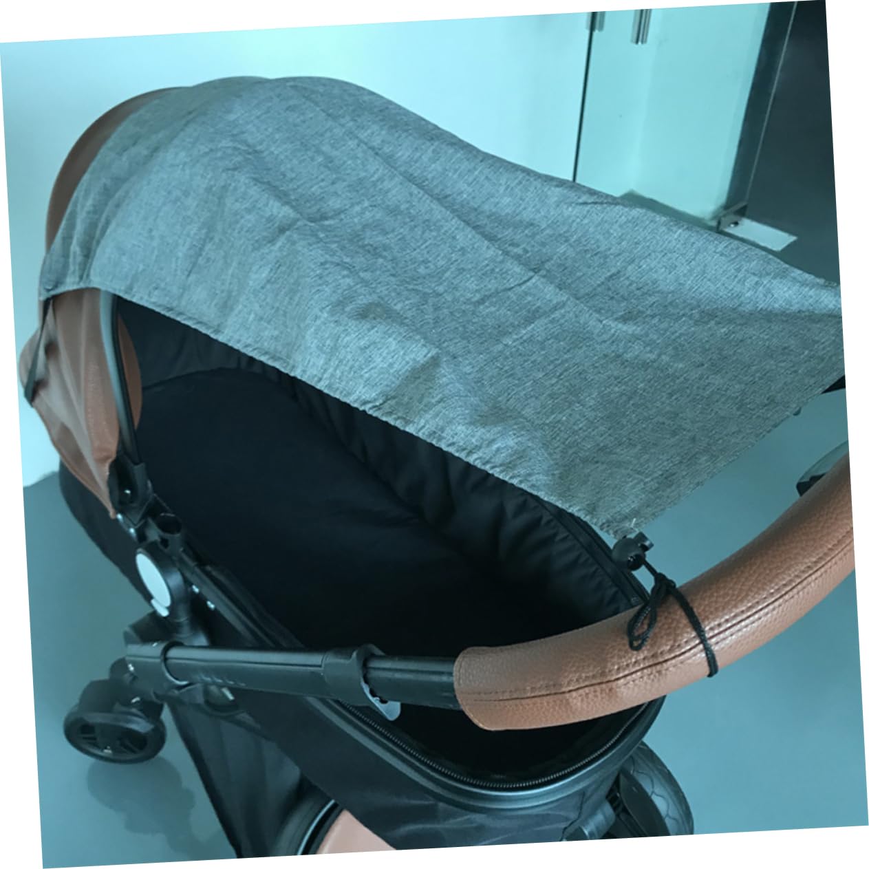 Hemoton Universal Baby Stroller UV Sunshade Cover Protective Shading Canopy for Infants Adjustable Sun Protection for High Landscape Strollers Light Grey
