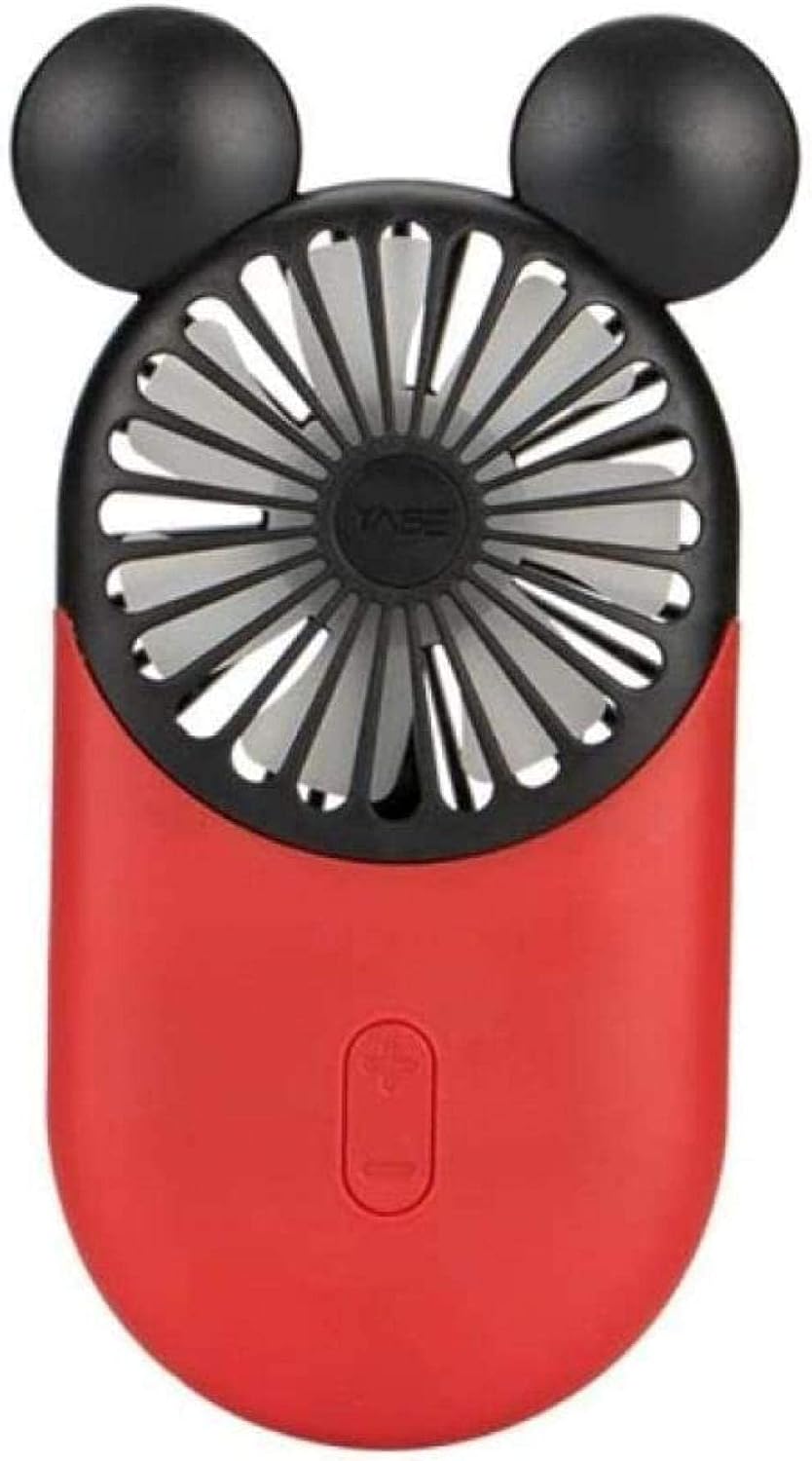Inicio Ventilador silencioso Ventilador de mano Mini ventilador Carga USB Ventilador de mano de bolsillo con LED Tres velocidades Opcional para oficina en casa Viajar Mickey Mouse para niños-AB