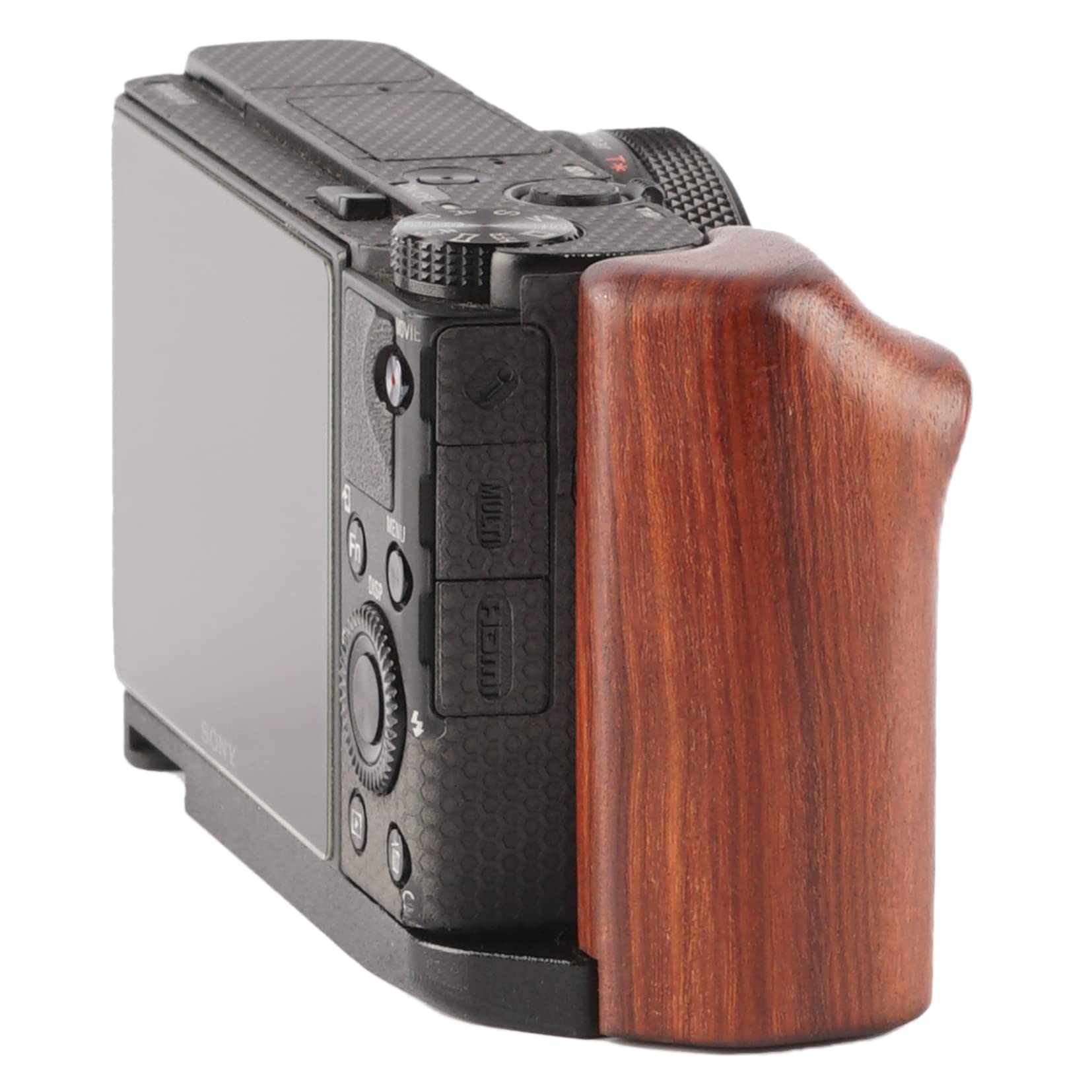 【美品】 Sony rx100m6 本体+バッテリーのみ 木製グリップ付き 美品】 Sony rx100m6 本体+バッテリーのみ 木製グリップ付き 美