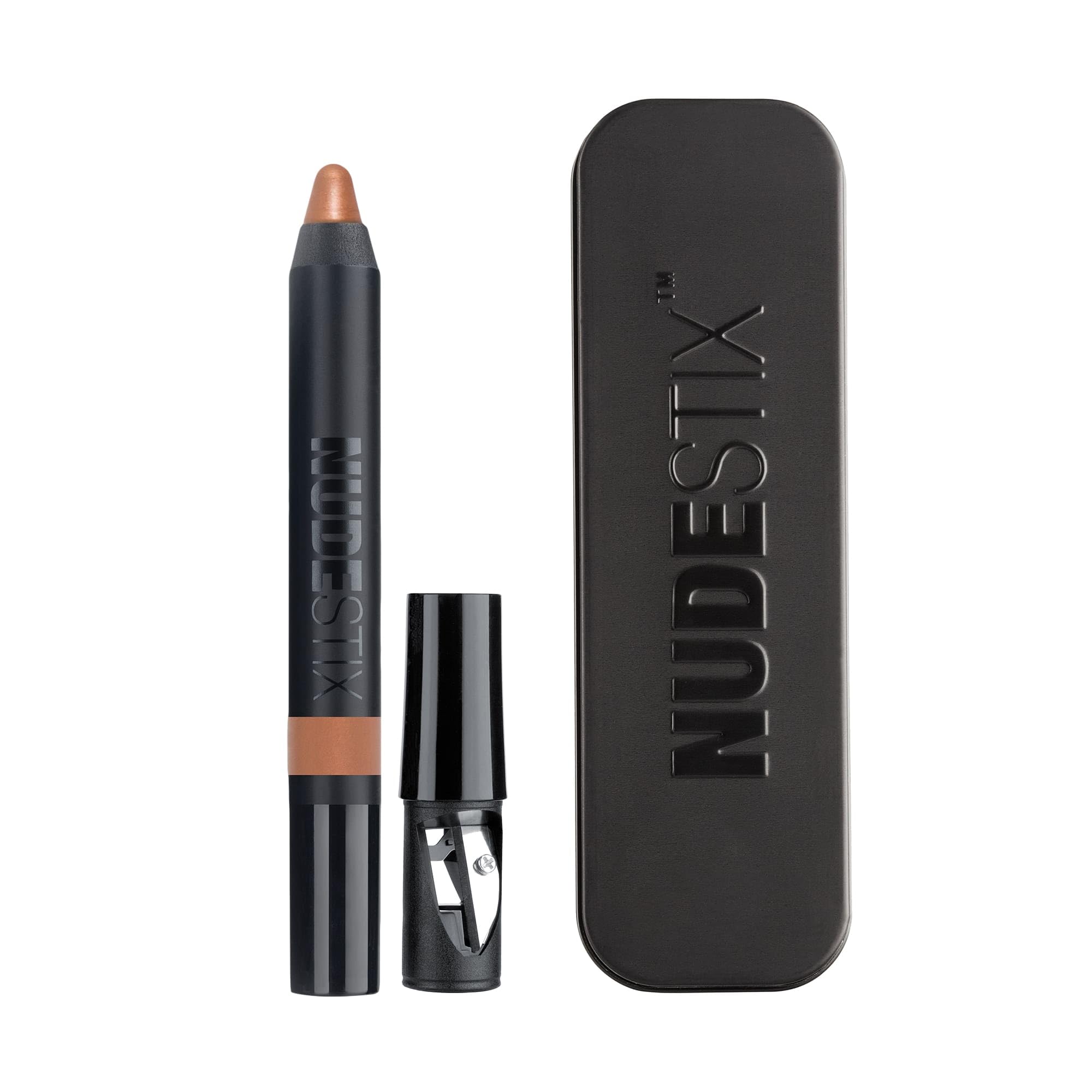 Nudestix Magnetic Luminous Eye Color Pencil, Eyeshadow + Eyeliner + Eyelid Primer + Highlighter Stick, Satin Finish Cream Makeup, Long Lasting, Waterproof, Shade: Rustique