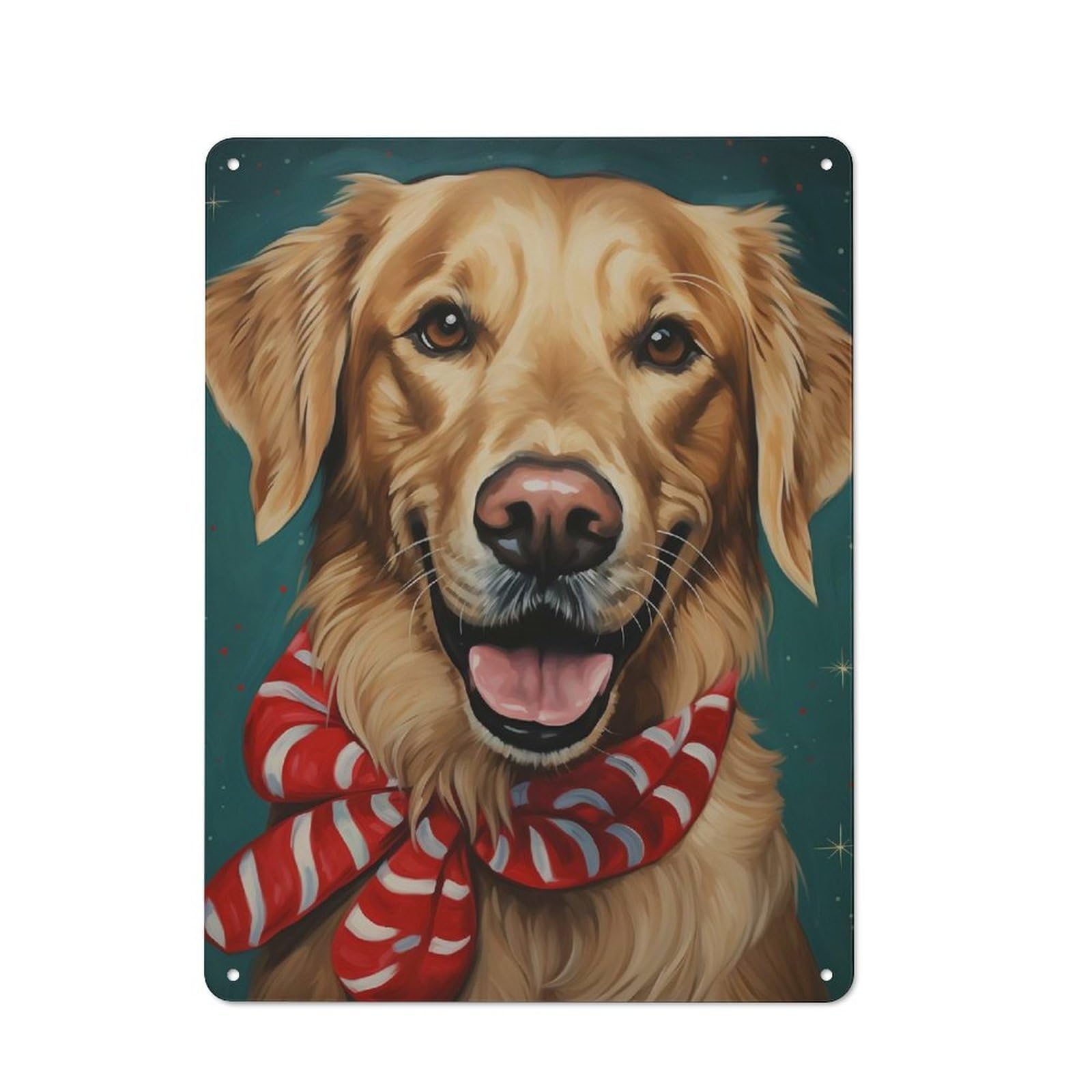 Junmoney Golden Retriever Love Art Retro Metal Wall Sign 40X30cm For Man Cave Or Games Room, For Man Cave Decor Fans Refreshing A Room In Autumn