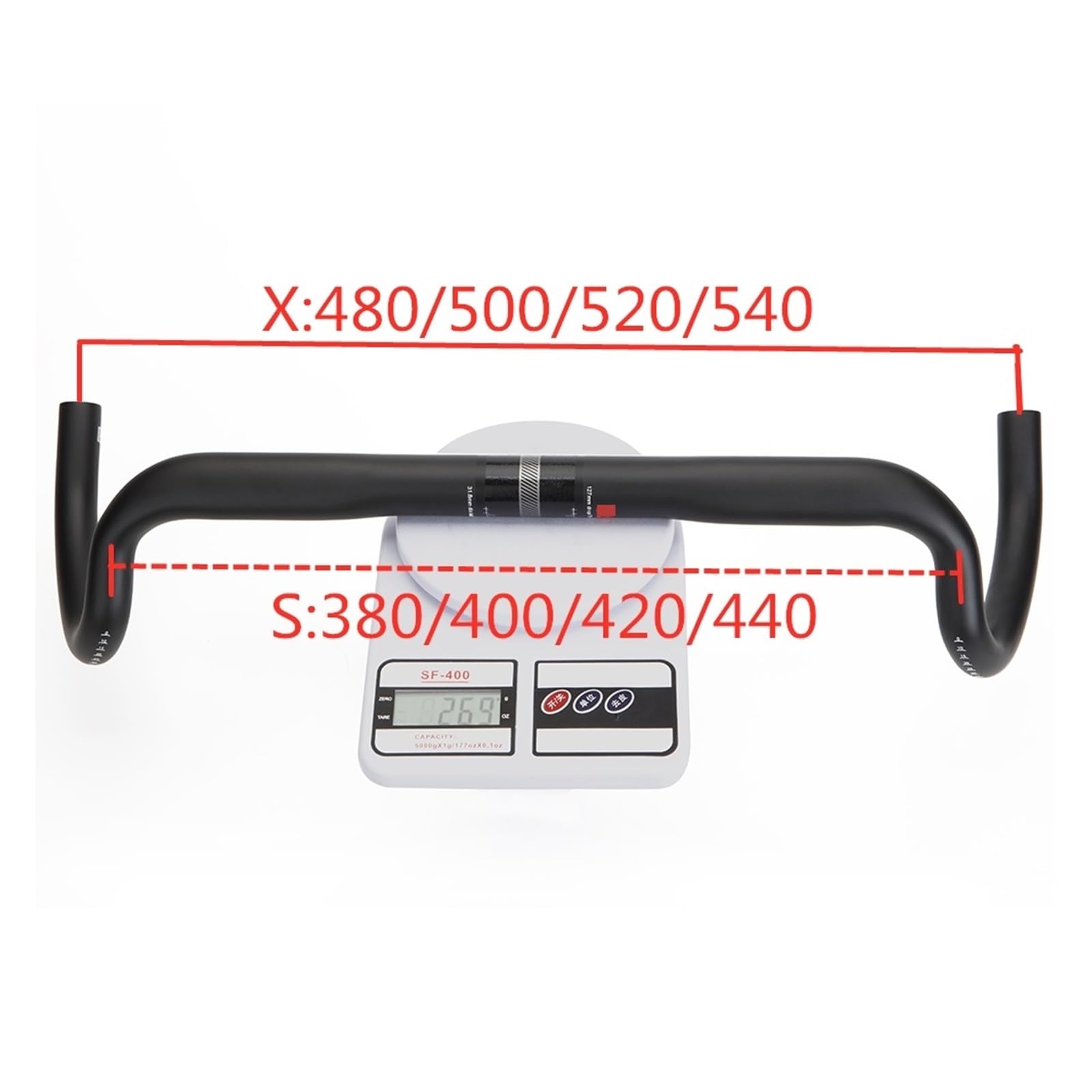 Kierownica rowerowa z włókna węglowego kierownica żwirowa duża rozkloszowana kierownica do roweru szosowego 380/400/420/440mm rower z włókna węglowego (440mm-540mm)