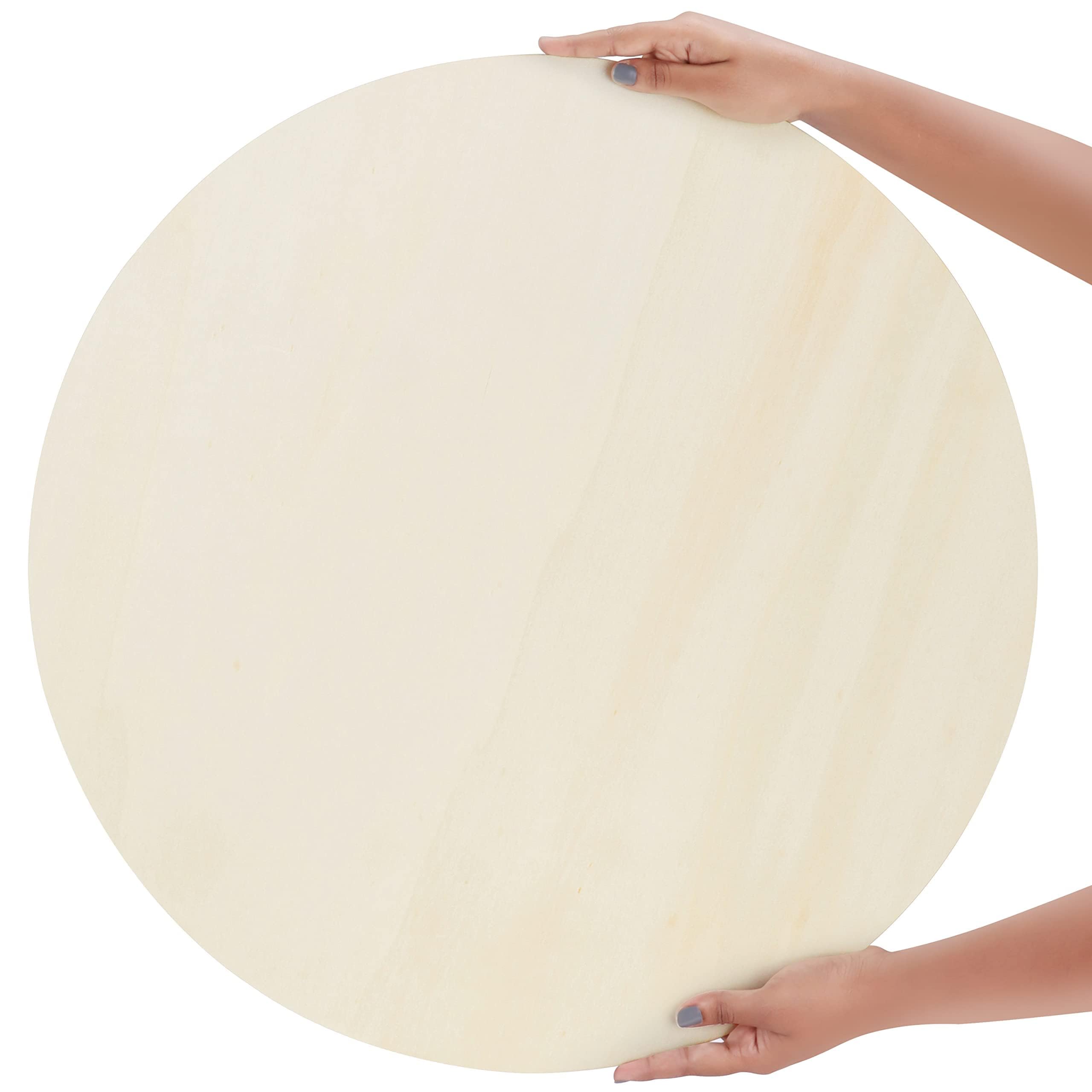 Belle Vous Dischi Legno Circolare - 2 Cerchi da 60 cm - Legno Grezzo Cerchi per Decorazioni Natalizie Pittura Pirografia
