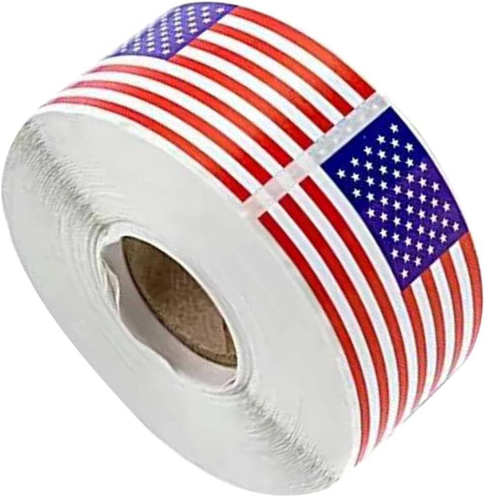 Toyvian 1 Rolls/200pcs American Flag Stickers Patriotic Adhesive Party
