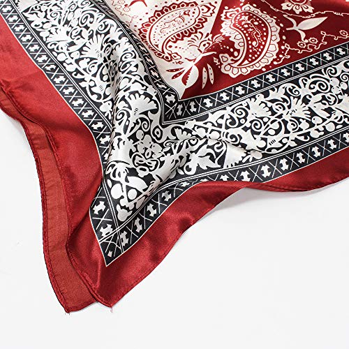 3 Pcs Head Scarfs for Women 35" Large Square Silk Satin African Hair Wraps Muslim Shawls Scarves Headscarf Headdress2