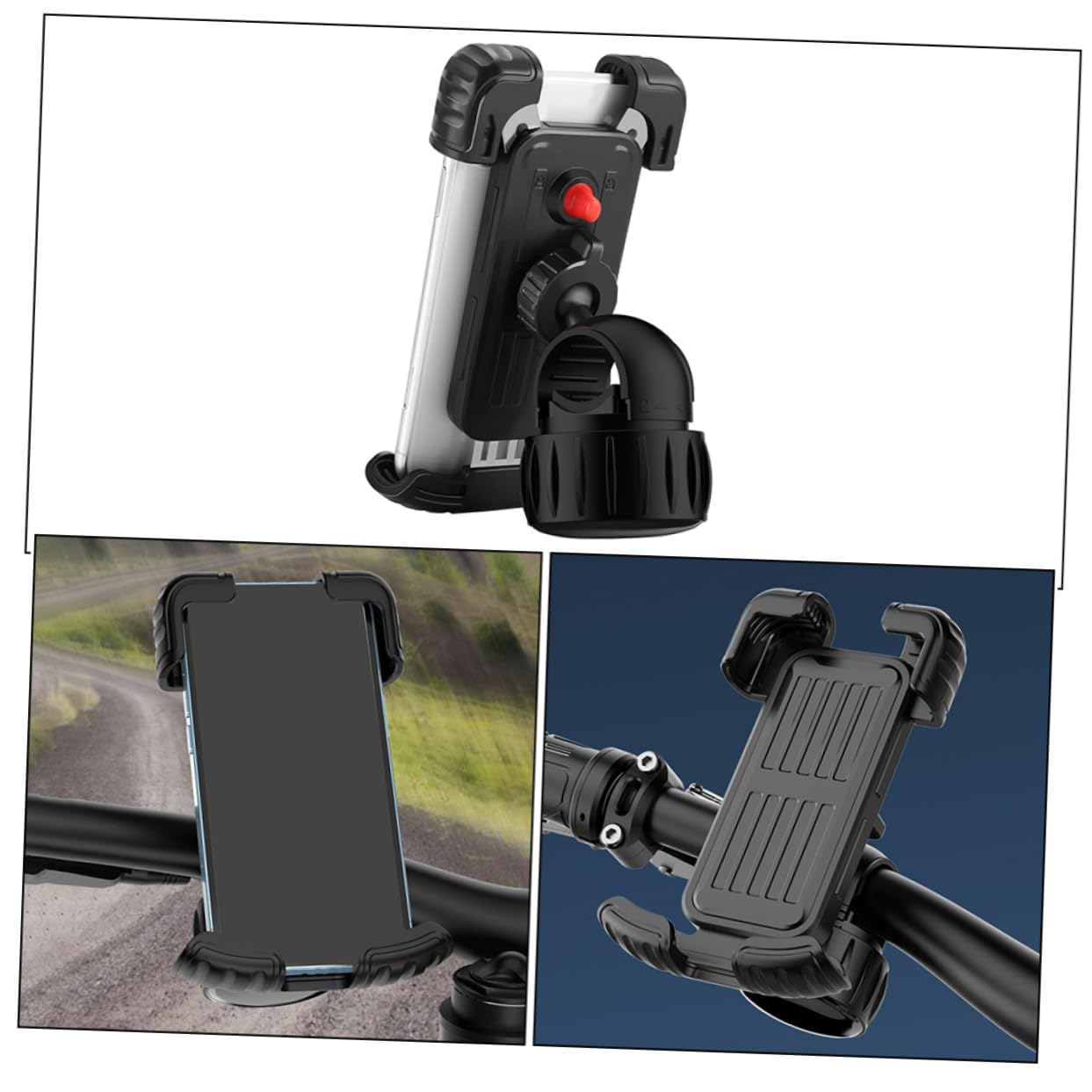 Gadpiparty 2pièces Support De Téléphone Vélo Scooter Antichoc Et Antidérapant Compatible avec Guidons Support pour Smartphone Et Navigation Durable