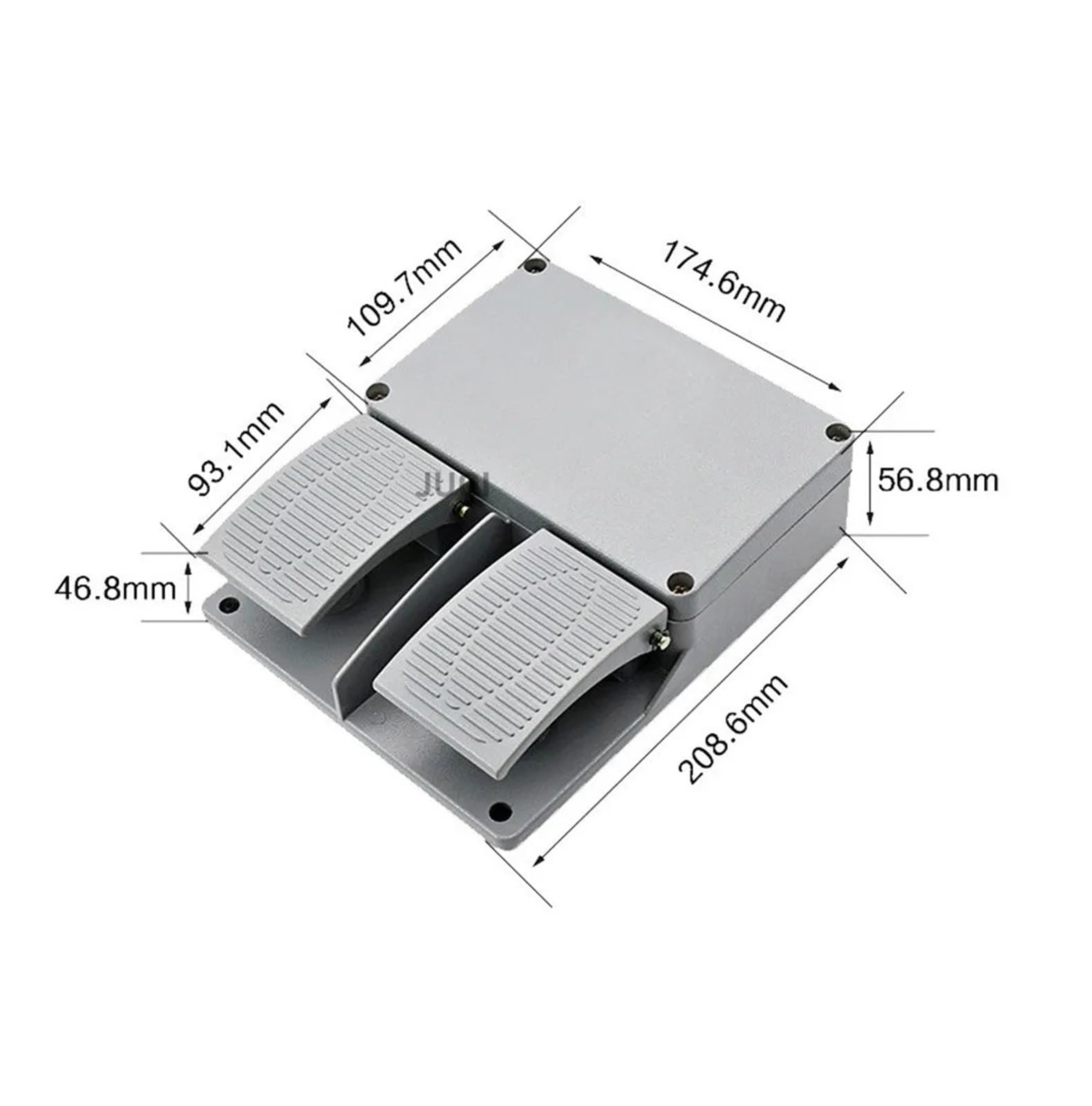 YDT1-16 interruptor de pedal doble gris con carcasa aluminio 380V 6A