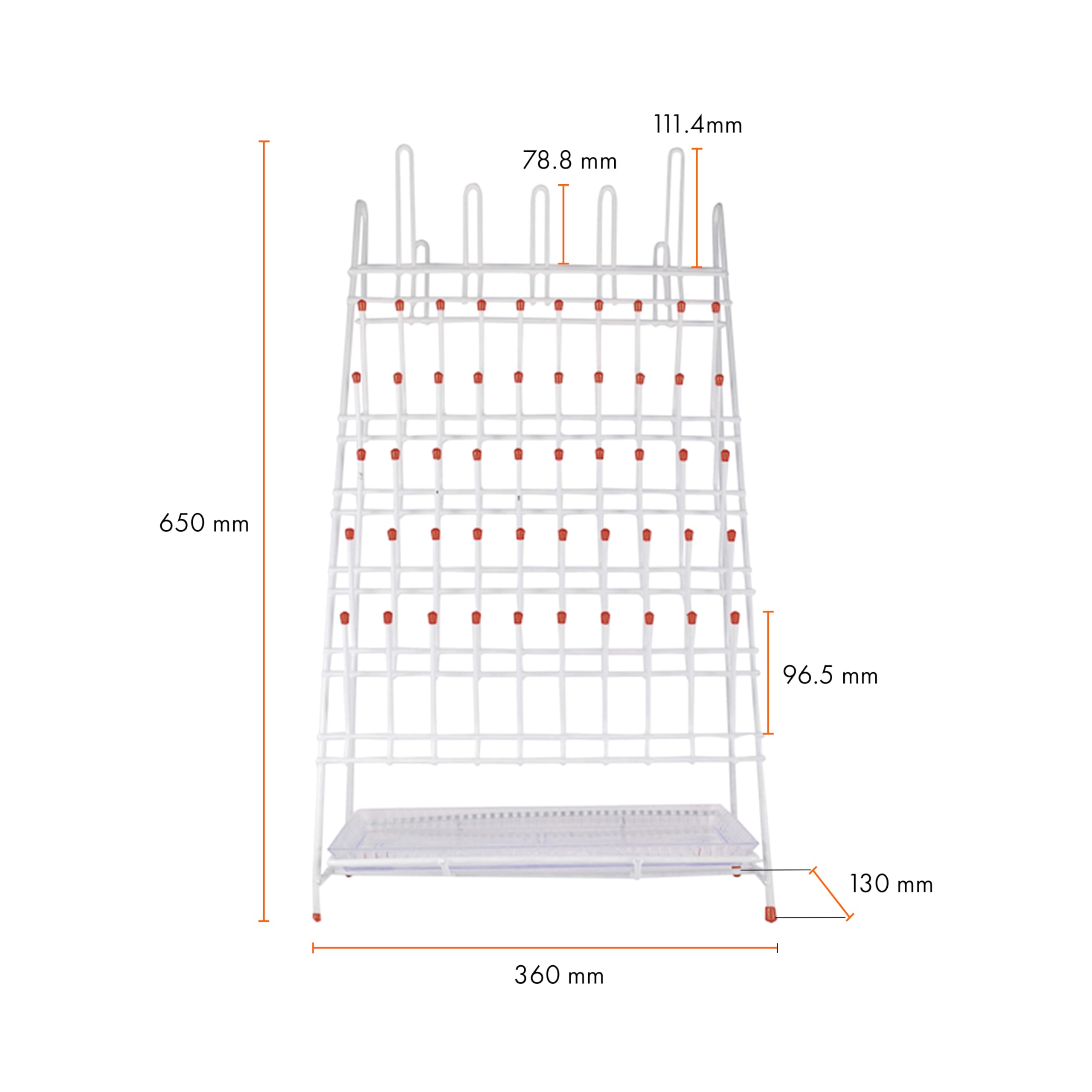 KENZIUM - 2er-Pack Abtropfgestell für Labormaterialien | 55 Positionen | Aus Stahl mit PVC-Beschichtung | Mit Abtropfschalen zum Auffangen des Wassers