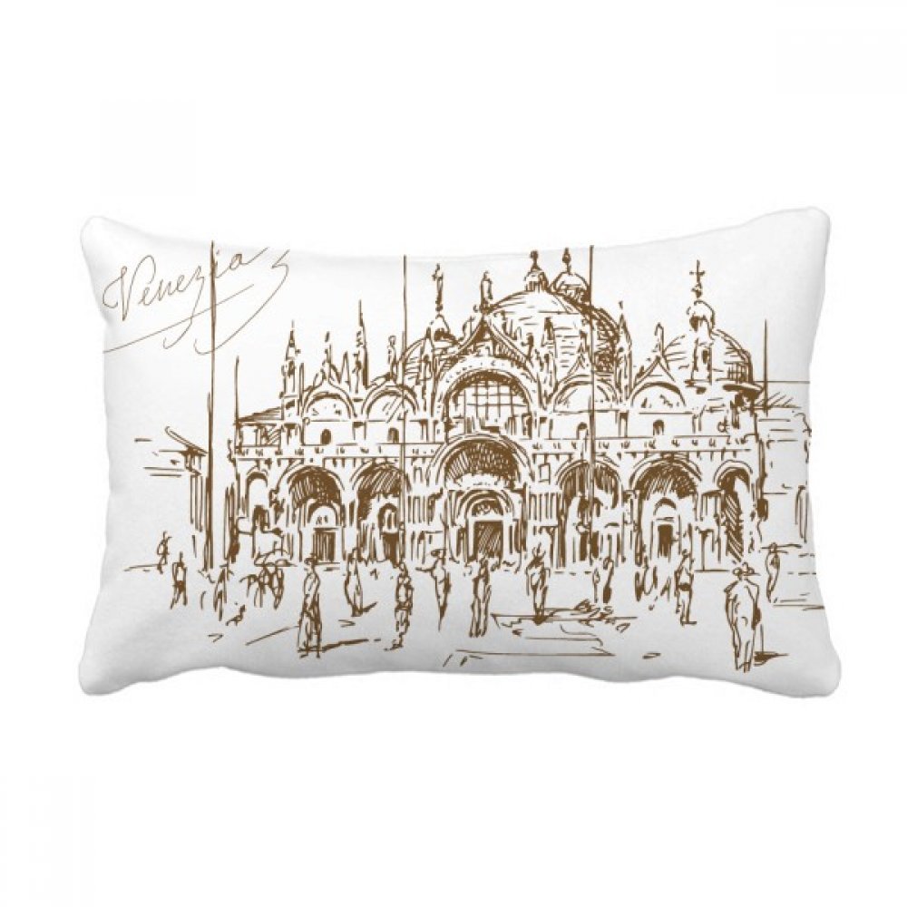 Coussin église vénitienne oreiller lombaire multicolore housse déco maison