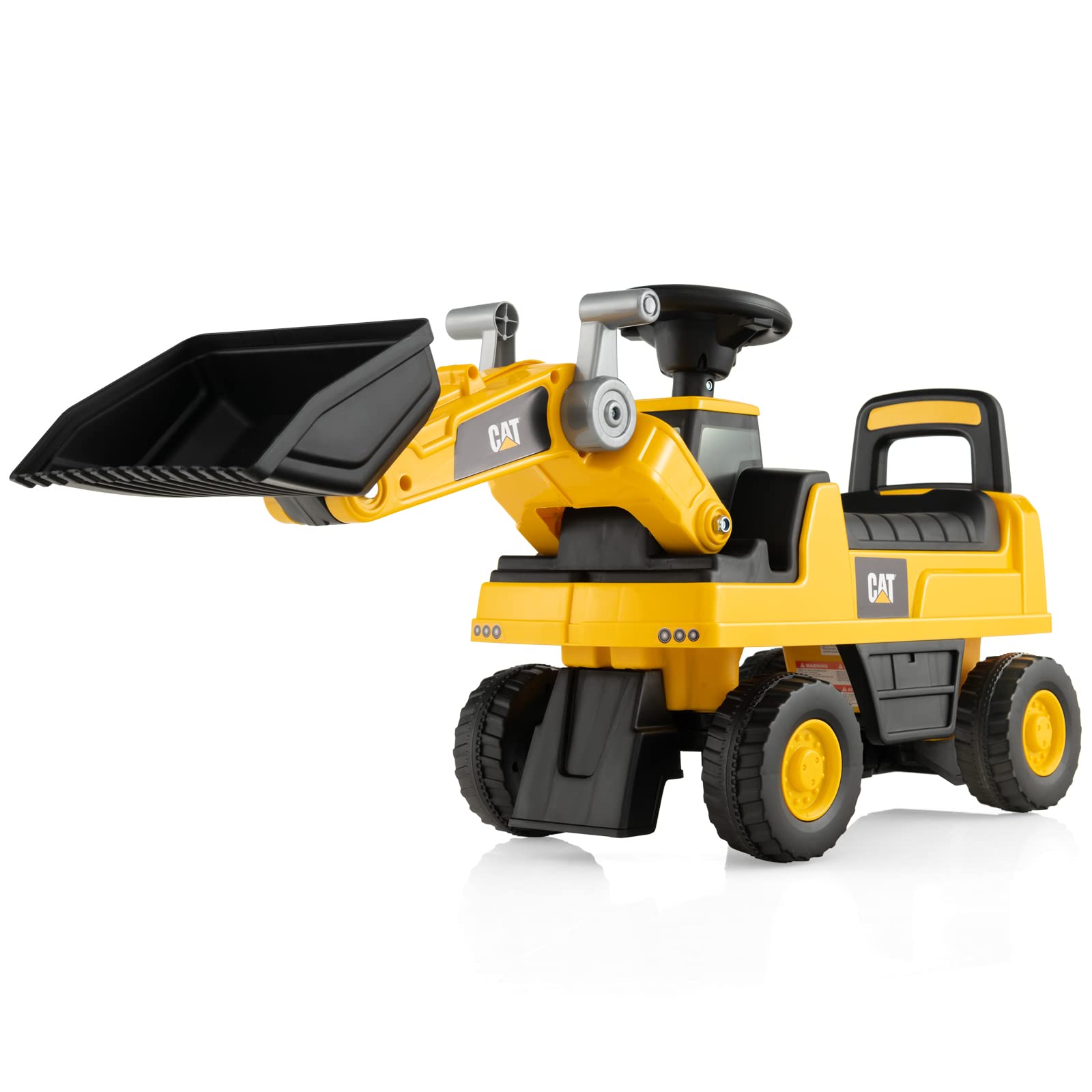 GOPLUS Portador Bulldozer para niños con bocina y Espacio de Almacenamiento Oculto, vehículo excavador con Pala y Asiento cómodo, Carga 25 kg, para niños de 1 a 3 años