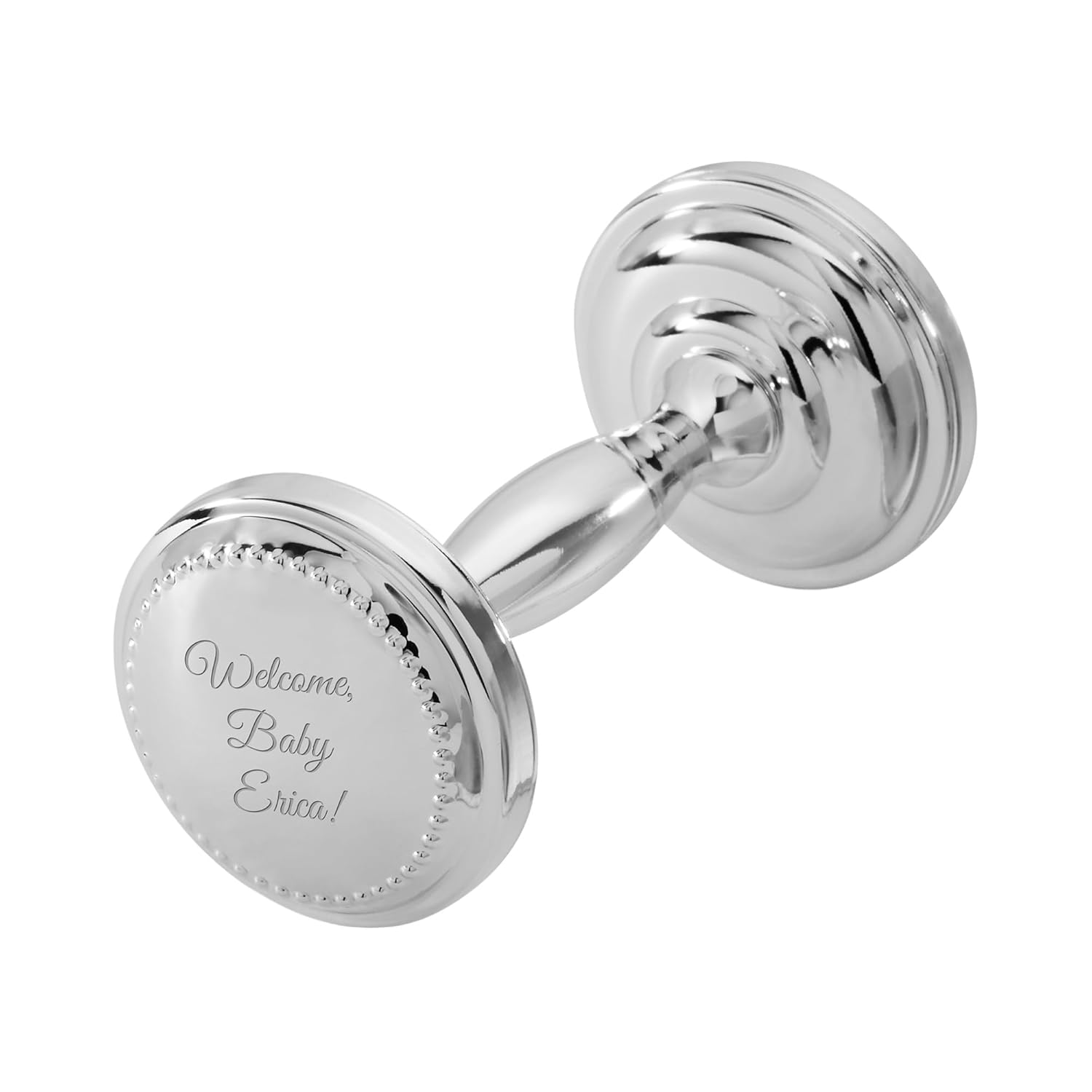 Engraved Silver Beaded Baby Rattle with Gift Box (Free Customization) - Things Remembered