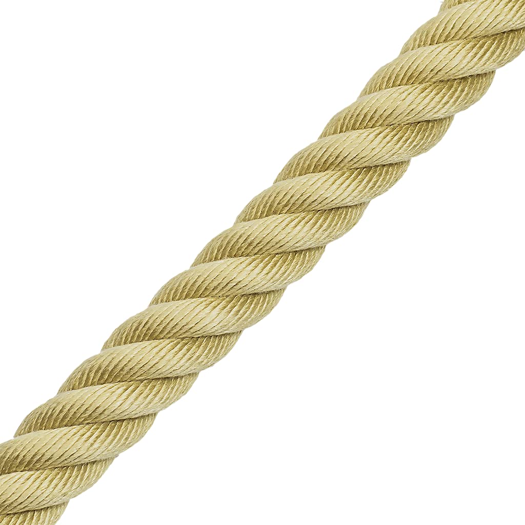Absperrkordel -Premium- mit Karabinern (Ø36 mm) - Absperrseil mit Schnappenden (1.5 m, Beige/Messing)