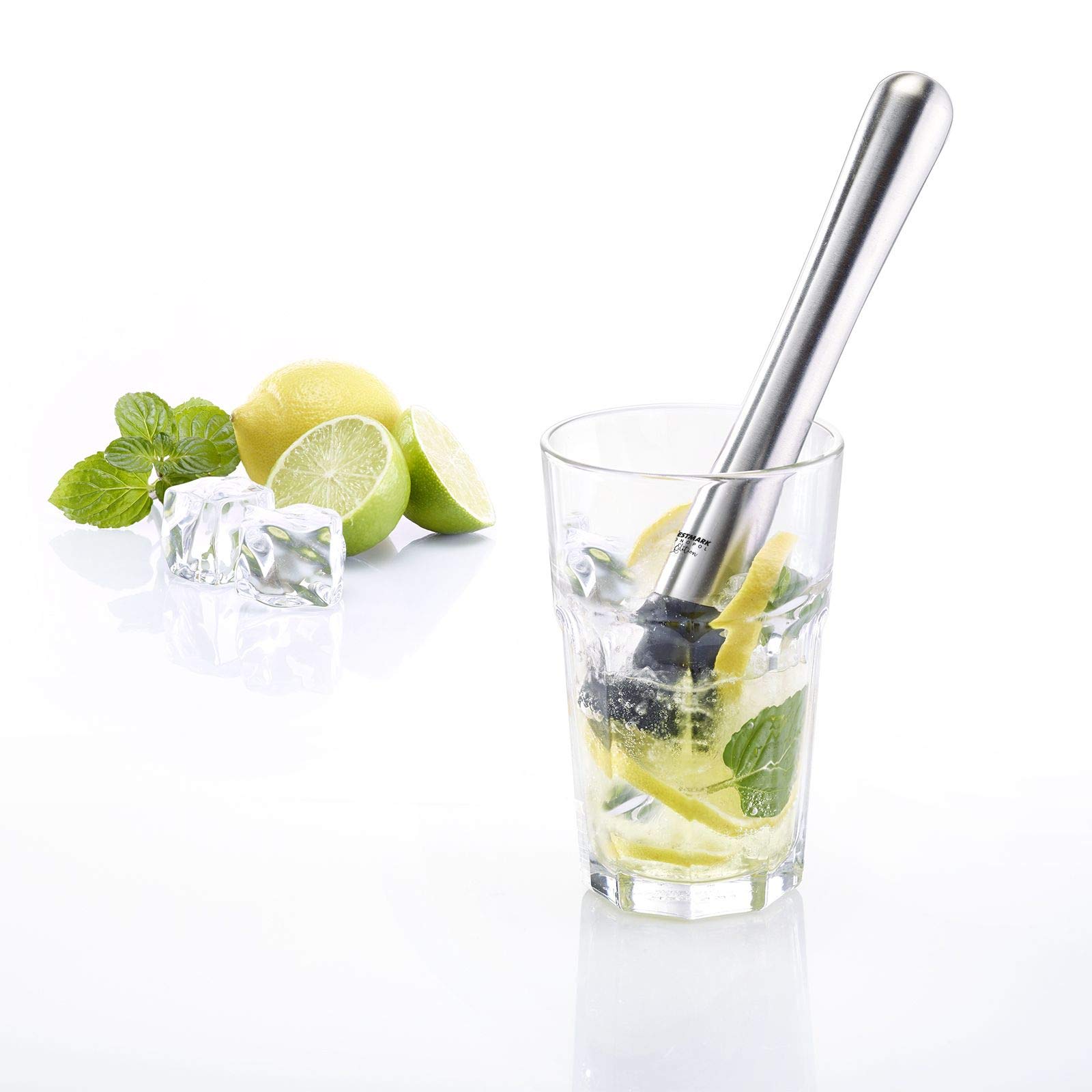Westmark Caipirinha Tłuczek barowy, Seria Monopol, Długość: 21 cm, Stal nierdzewna/Tworzywo sztuczne, Sol, Srebro/Czarny, 62793360