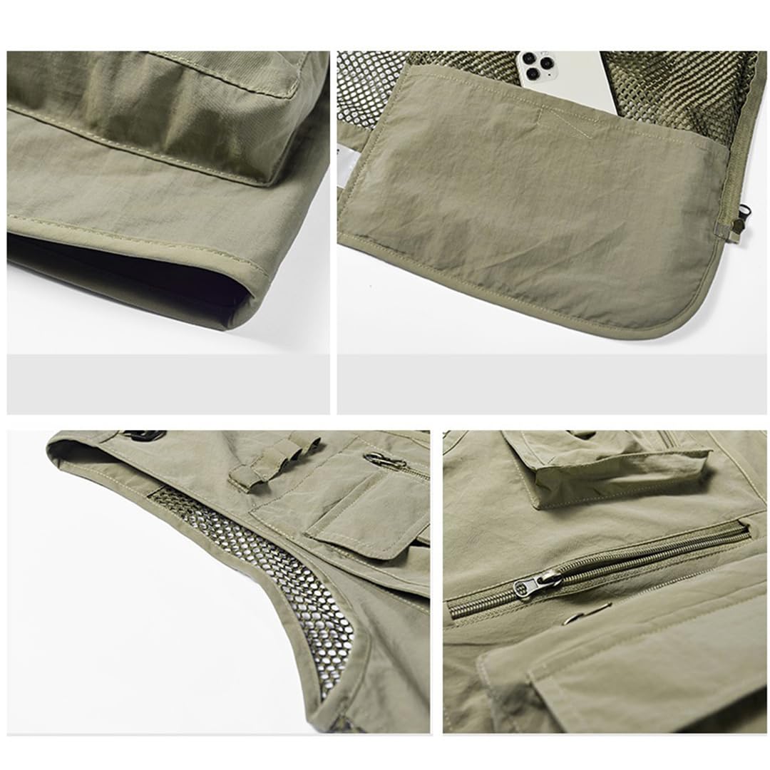 Gilet Da Pesca Per Fotografo Outdoor Senza Maniche Classico Multitasche Da Uomo