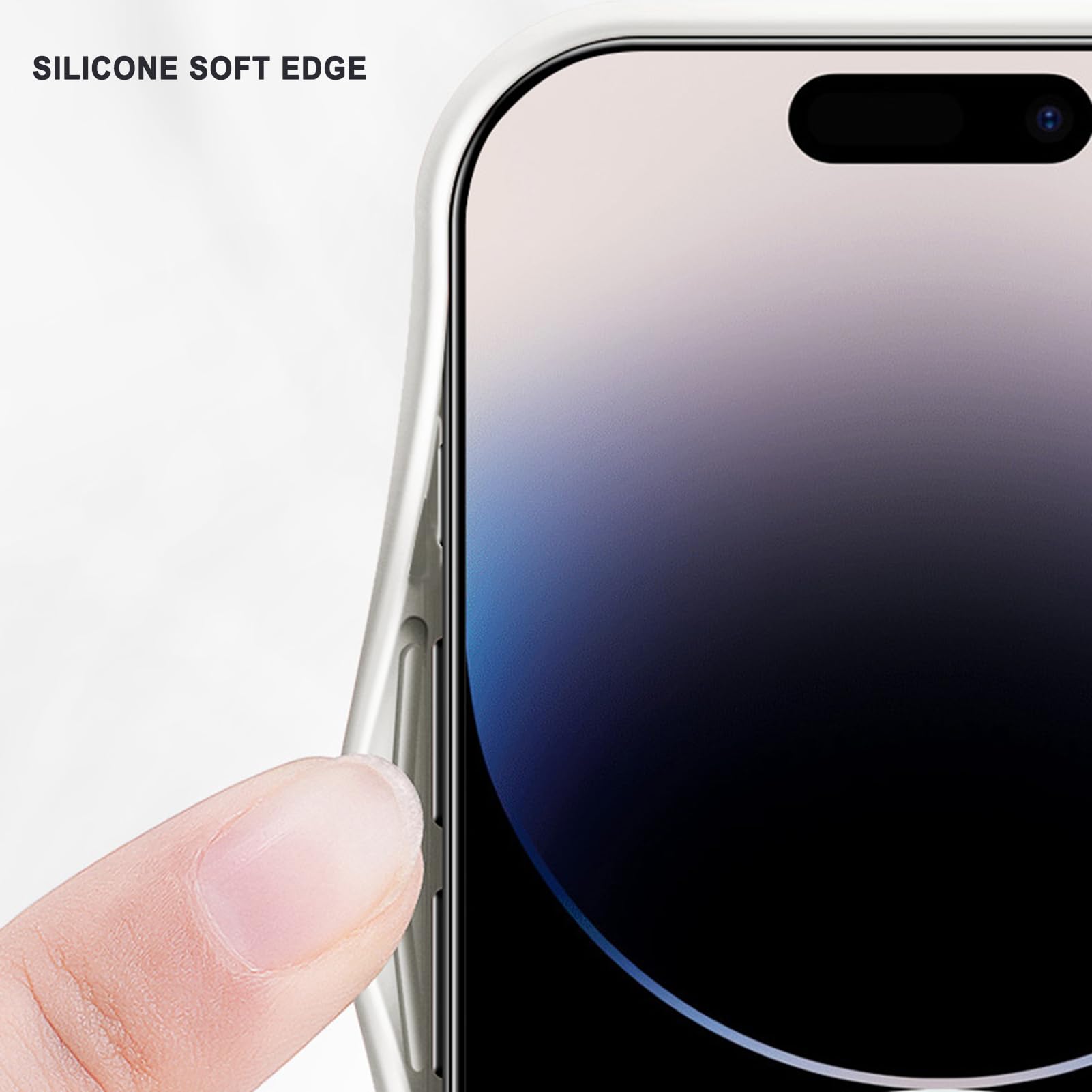 LXURY Custodia Silicone Antiurto per iPhone 15 PRO Max/15 Pro/15 Plus/15, Ultrasottile MagneticaCover Support Wireless Ricarica AntiGraffio Cover,Bianca,15 PRO