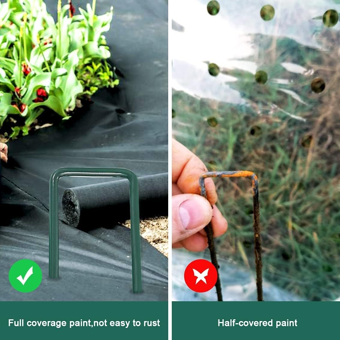 Suinga Graffe per prato artificiale | Set di 100 picchetti di fissaggio in metallo zincato per reti | Chiodi resistenti per giardini e terrazze | Ancoraggio per prato artificiale verde
