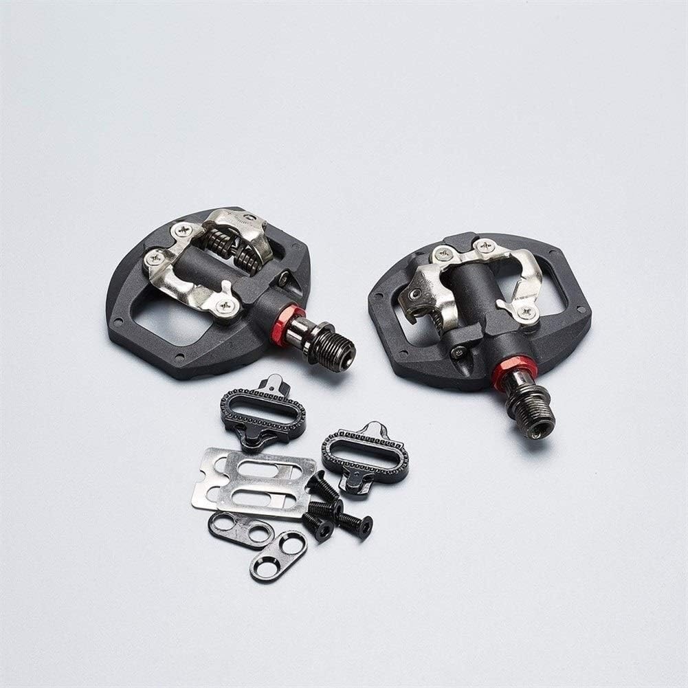SDGBCXD， Pedales de Bicicleta, Pedal de Bicicleta MTB, Pedal autoblocante, Pedal automático, adaptadores de Plataforma Dual con Tacos para,Pedales