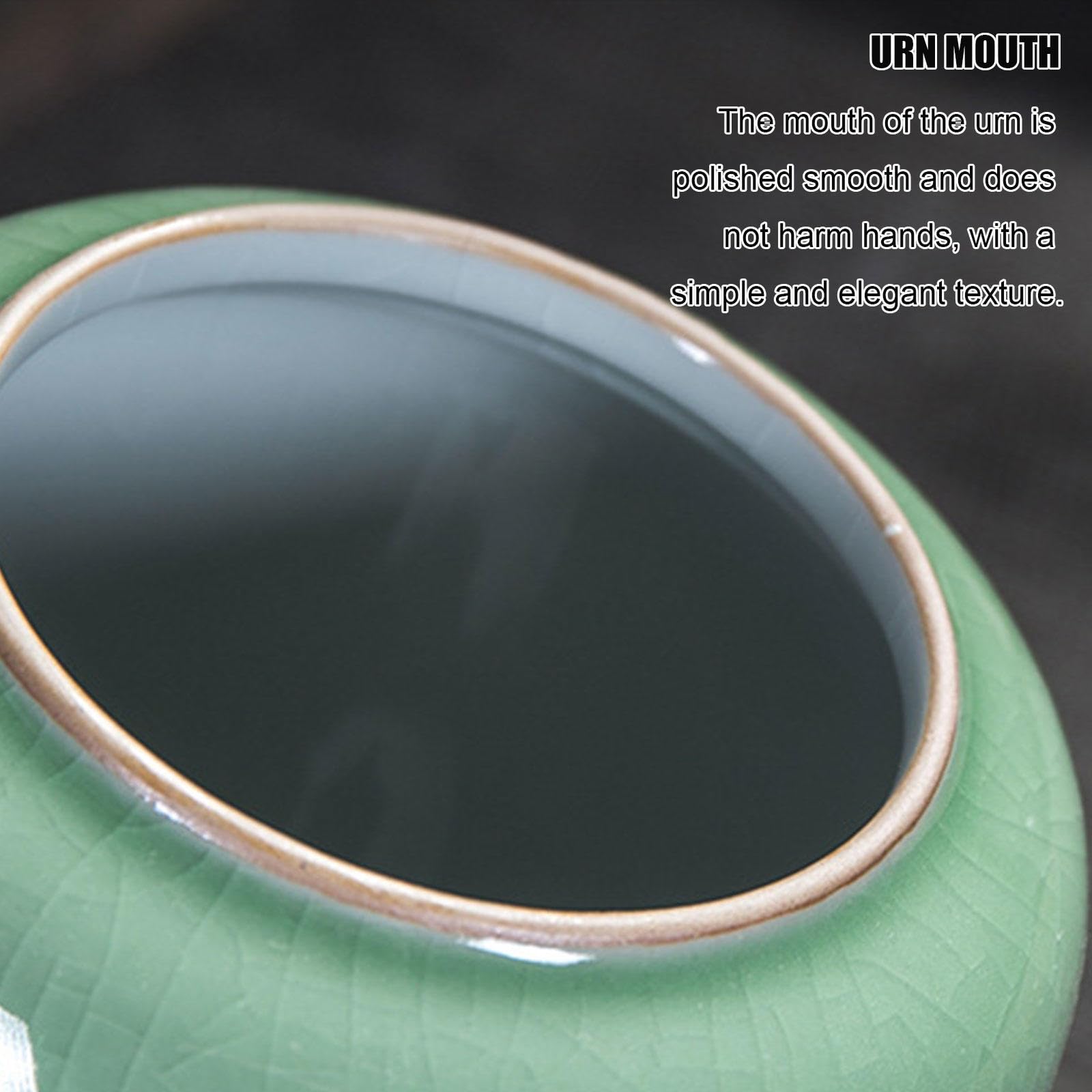 Urny ceramiczne, Dekoracyjna urna górska Urna pogrzebowa na prochy dla dorosłych i zwierząt domowych Małe urny pamiątkowe Ręcznie robiona ceramika(White)