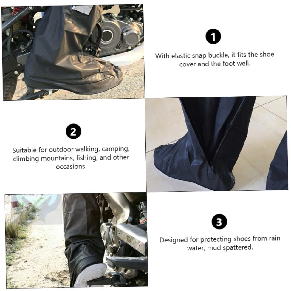 Cubrezapatos impermeables unisex para lluvia, antideslizantes y reforzados, para ciclismo, motocicleta y actividades al aire libre miniatura 3