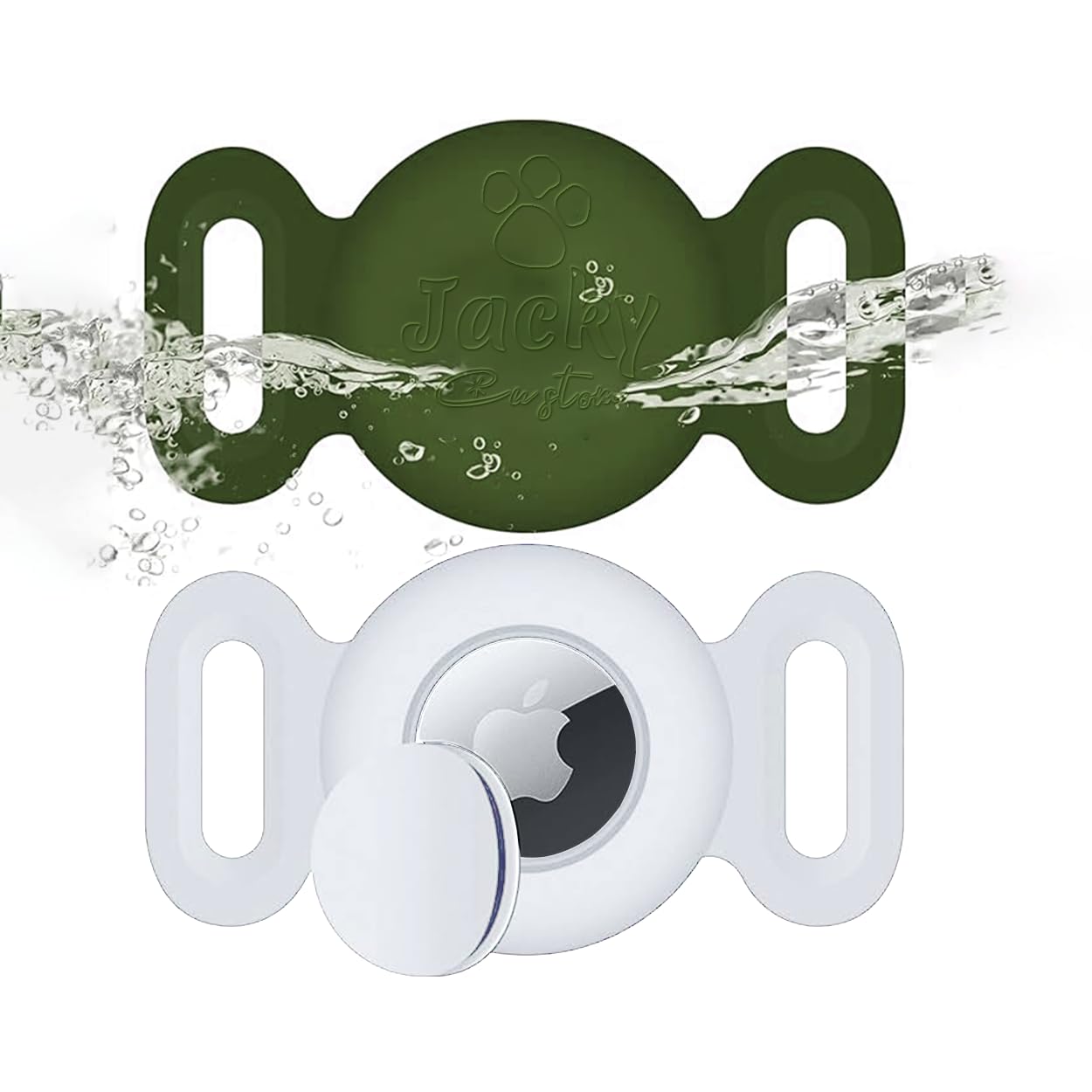 Personalized Silicone Case Cover for Airtag Dog Collar Holder,Custom Name Logo,Waterproof,Full Body Covered Anti-Lost Protective Case for Pet Collar,