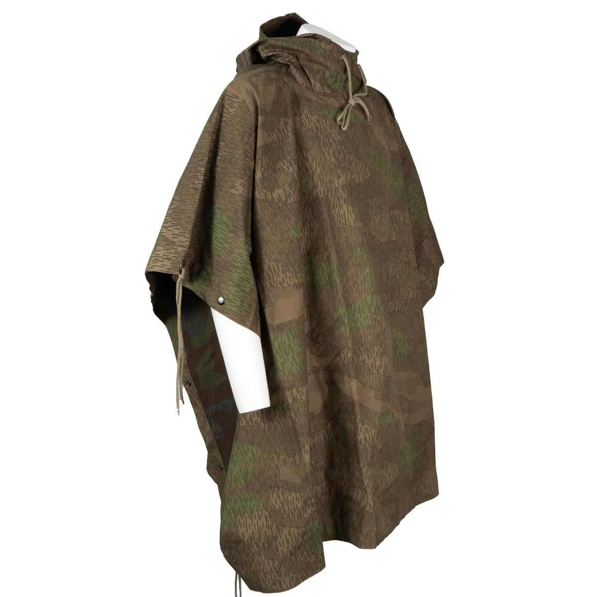 Poncho réversible moderne d'inspiration militaire de la Seconde Guerre mondiale – Camouflage éclatant terne – Taille unique, Vert, Taille unique