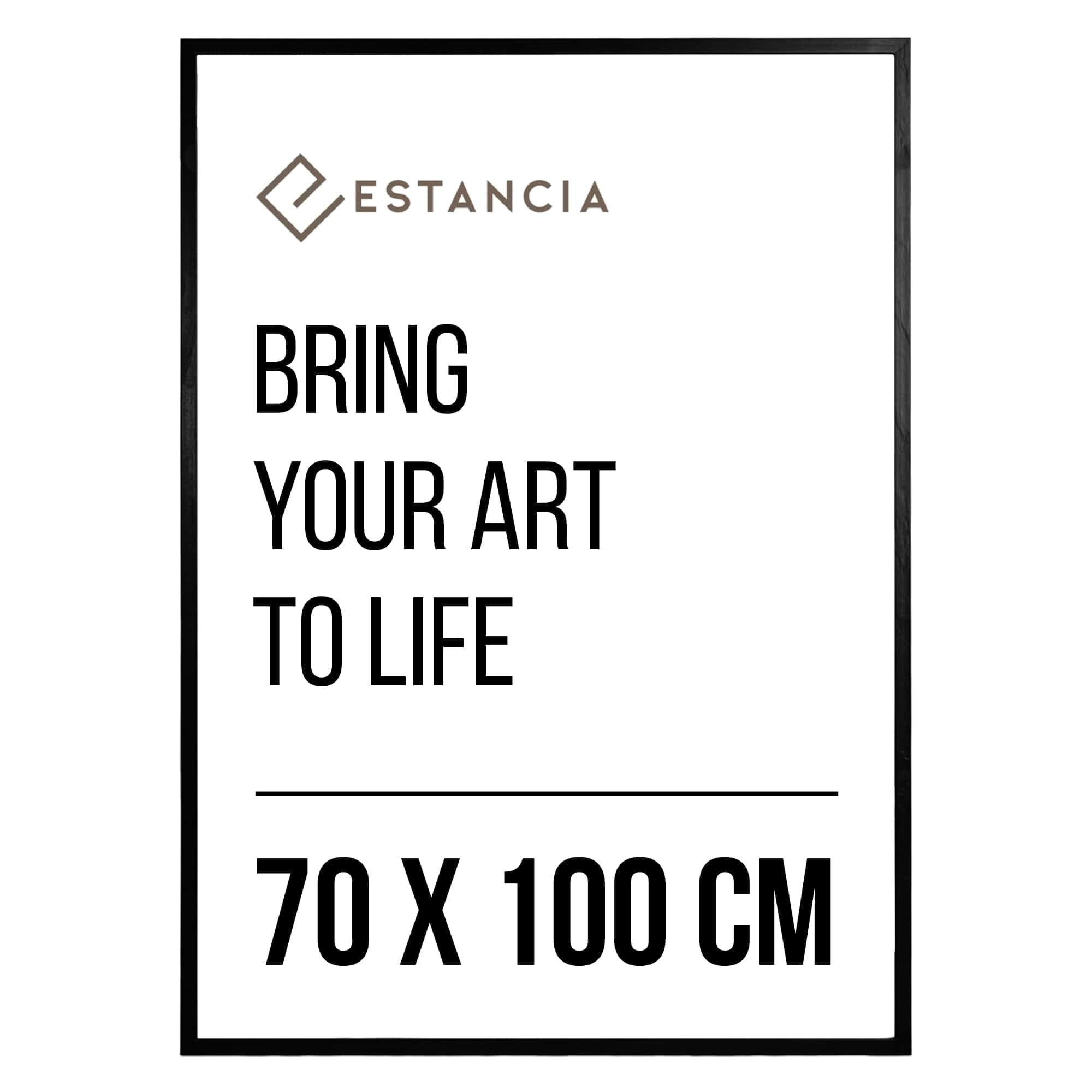 Estancia Black Pine Wood Photo Frame 70X100 Cm With Shatterproof Acrylic Glass | Large Modern 70 X 100 Cm Wooden Picture Frame