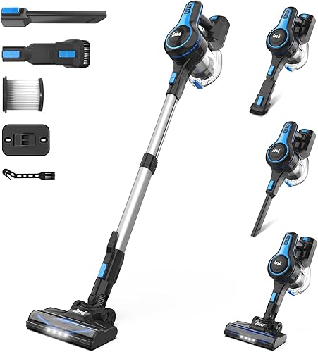 INSE Cordless Stick Vacuum Cleaner with 2200 mAh Battery, Up to 45 Mins Runtime - for Home Hard Floors and Carpets