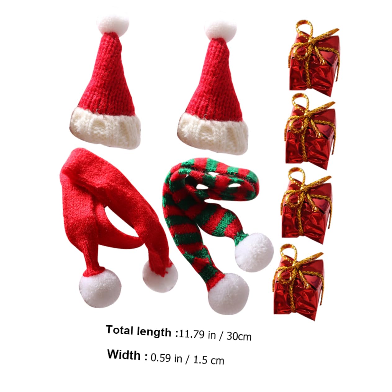 Garneck Miniature Christmas Hat Scarf Set Plaything for Boys and Girls Decorative Adornment Elasticity Headgear