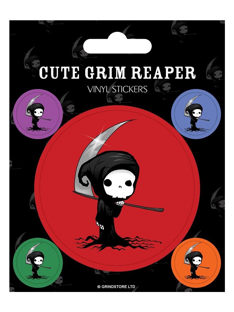 Grindstore Cute Grim Reaper Vinyl Sticker Set Sticker Pack