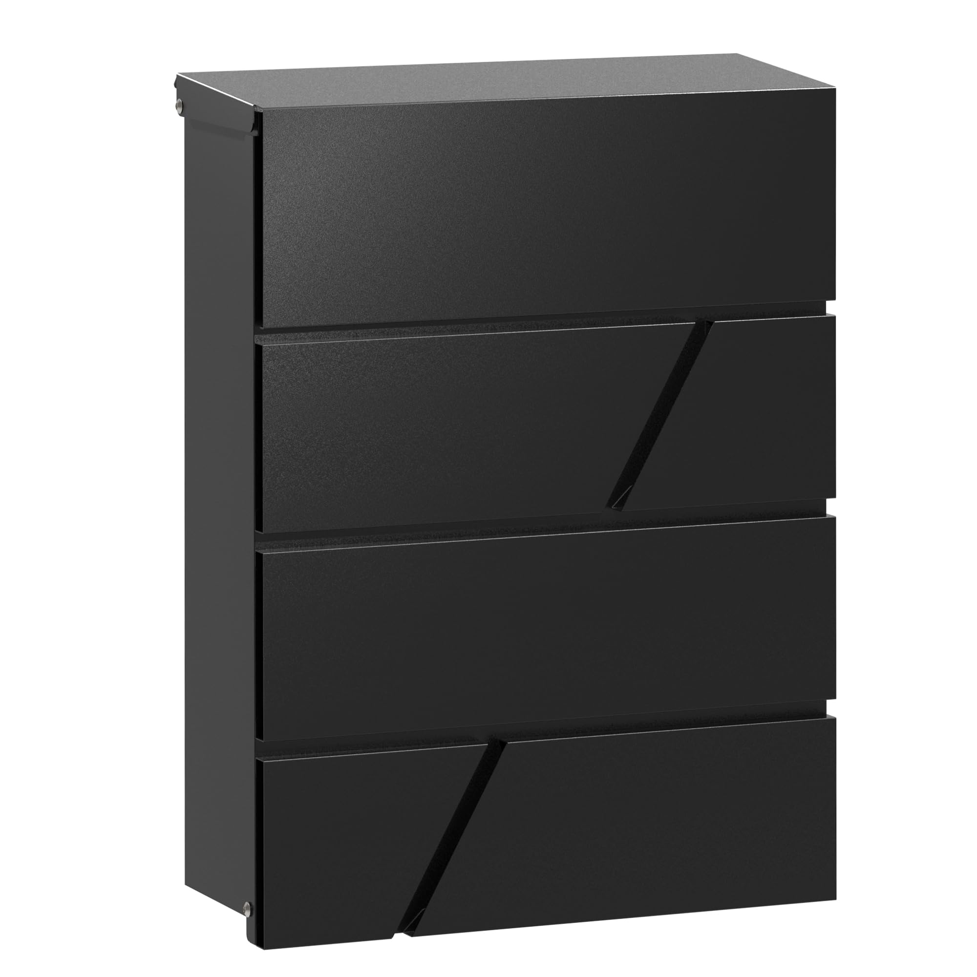 FERPASA® - Buzón Moderno de Pared para Exterior – Diseño Minimalista Premium en Acero Termolacado – Resistente a la Intemperie – Incluye Accesorios de Instalación (Negro)