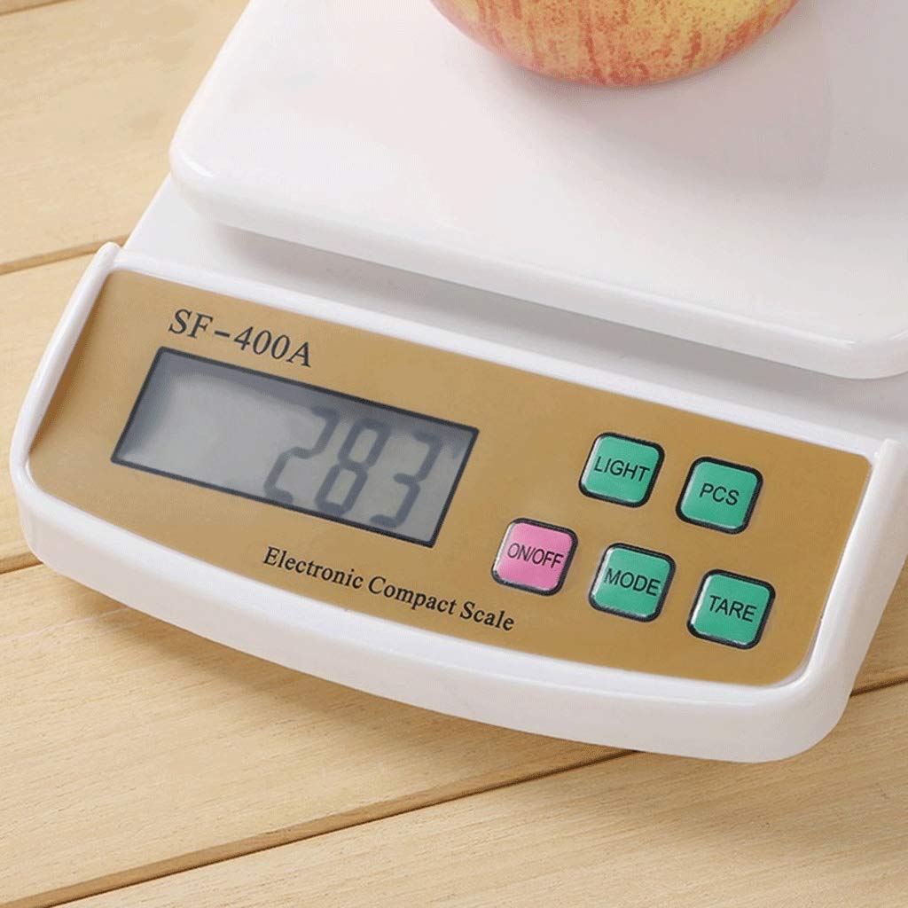 Báscula Digital Electrónica con Función De Tara, LCD, Contador De Acero Inoxidable, para Cocina, Repostería, Frutas Y Verduras, Pesaje De 30 Kg/1 G.,10kg/1g