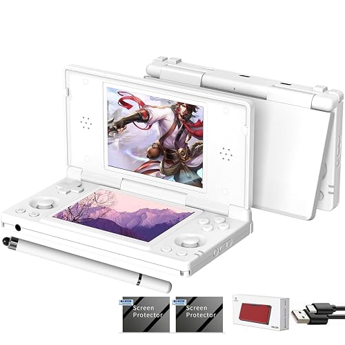 Aivuidbs RG DS Foldable Handheld Game Console RK3568 Anbernic RG DS Android 14 System two-Player Joystick Top and Bottom Dual Screen 4 inch OCA Full Touch Screen 4000mAh 3 + 32gb (RG DS Polar White-new)