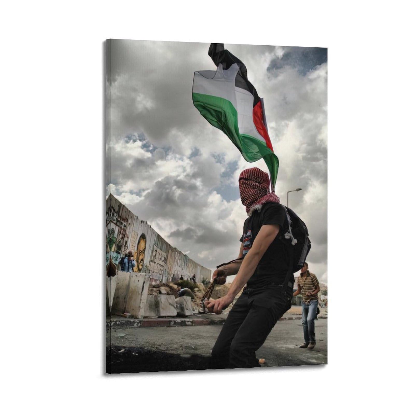 XKUGA Gaza Anti War Poster Palestine Strength Resistance Modern Decorative Canvas Prints - Ideal Wall Art for Family, Man Cave, Game Room, Boys & Girls Bedroom 20x30inch(50x75cm)