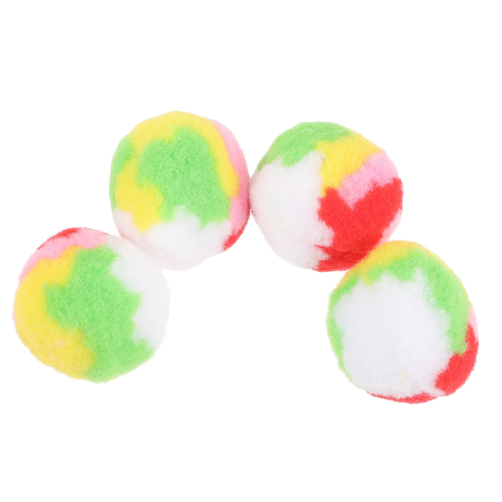 ibasenice 4 Pack Cat Chew Toys Interactive Plush Kitten Balls for Indoor Cats Colorful Fabric Scratchers Toys Set