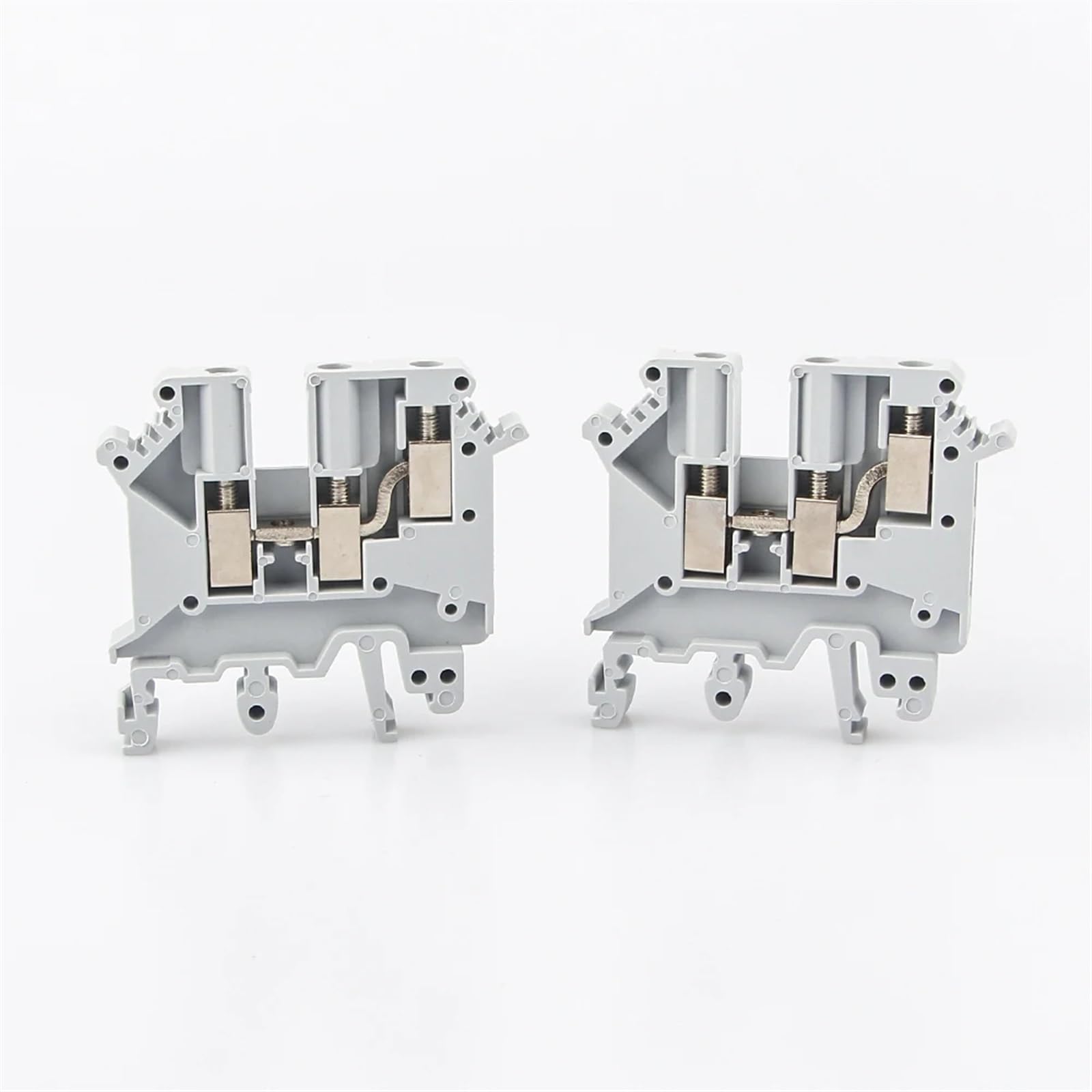 Bloques de terminales de carril Din, 10 Uds., UK-5-TWIN, multiconductor uno en dos, UK5, 3 conductores, cable de conexión de tornillo