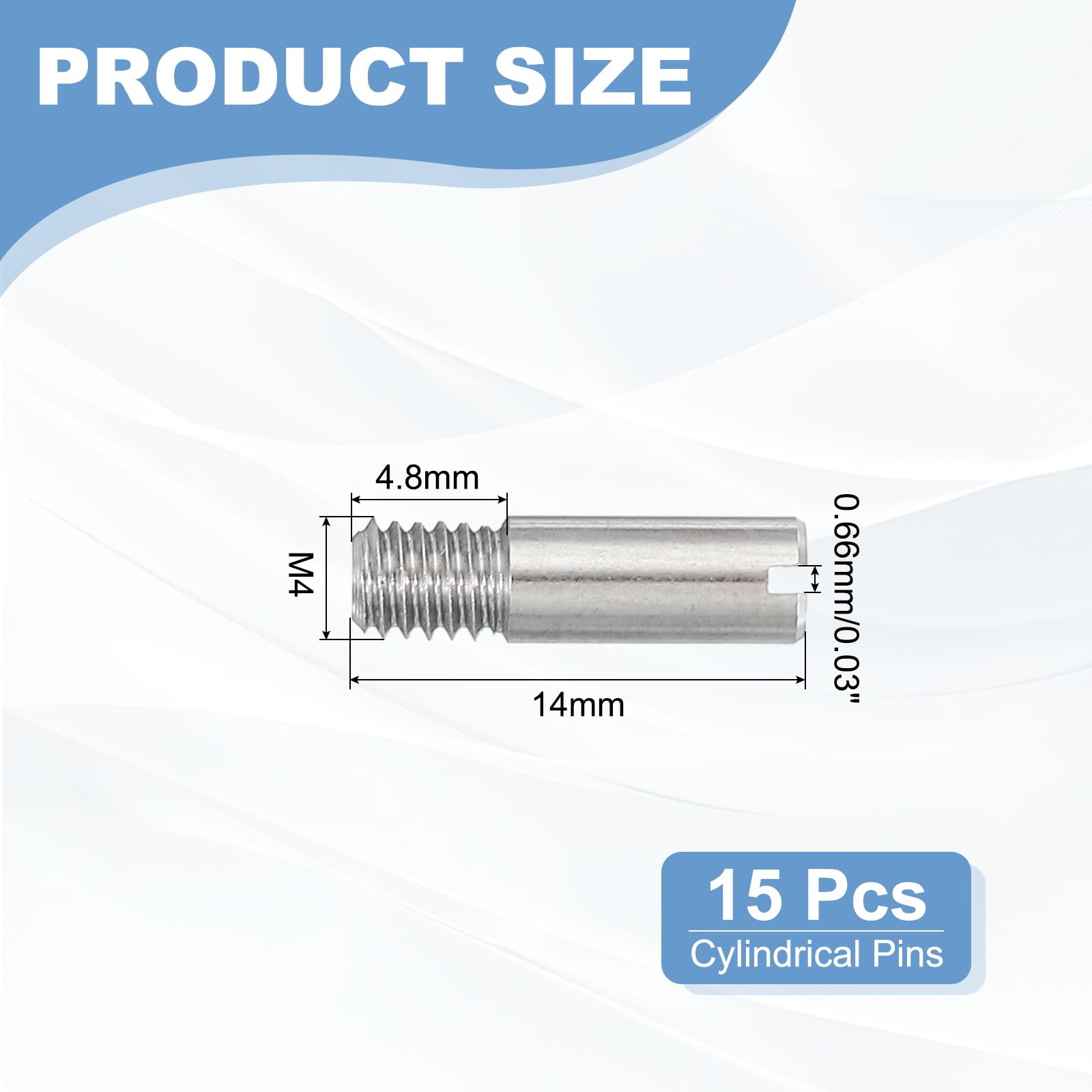 PATIKIL M4 x 14mm Slotted Cylindrical Pin - Image 2