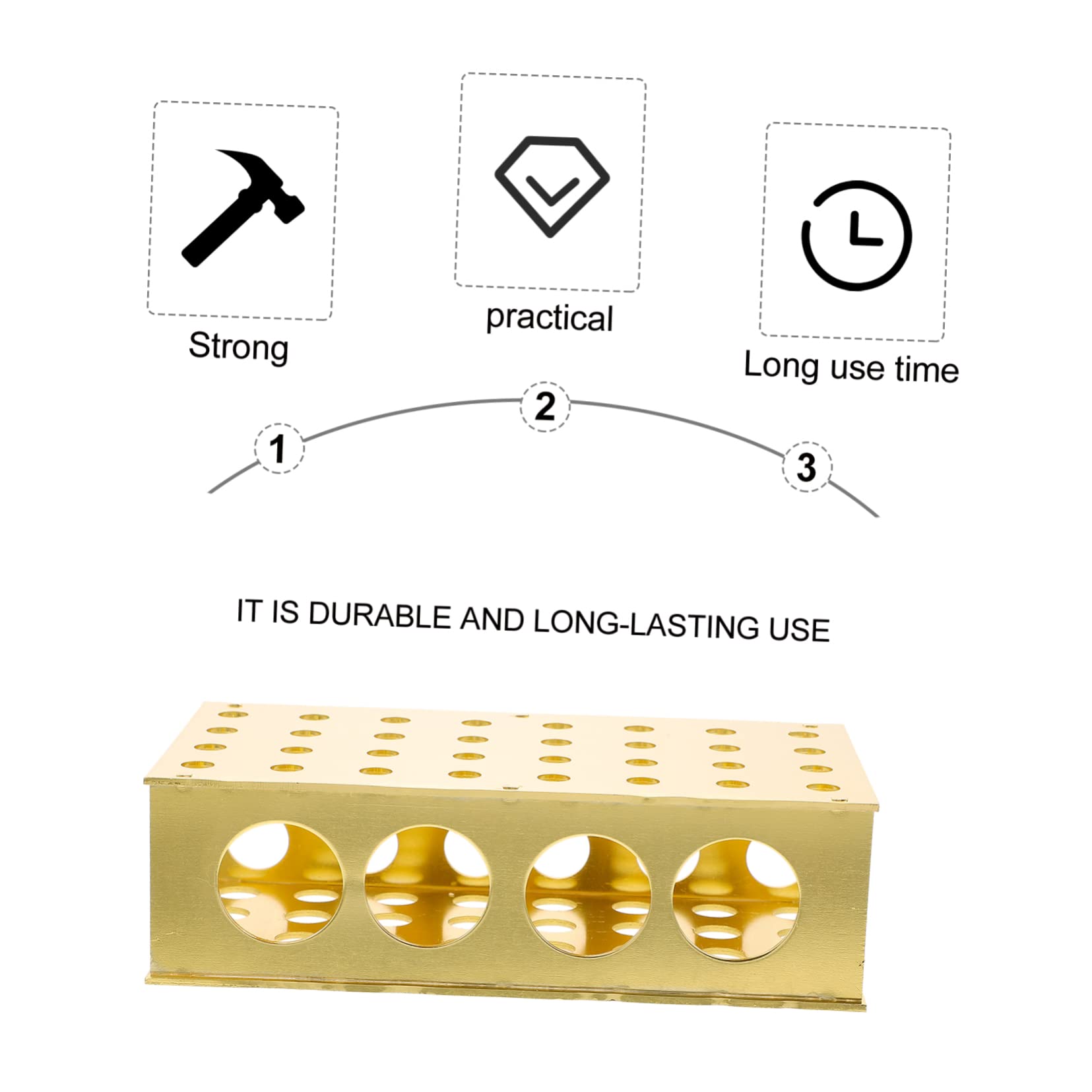 Cabilock 2 Pezzi Portaprovette montato cremagliera provette e supporto provetta provette plastica rack per provette da laboratorio supporto per tubo di prova di laboratorio alluminio D'oro