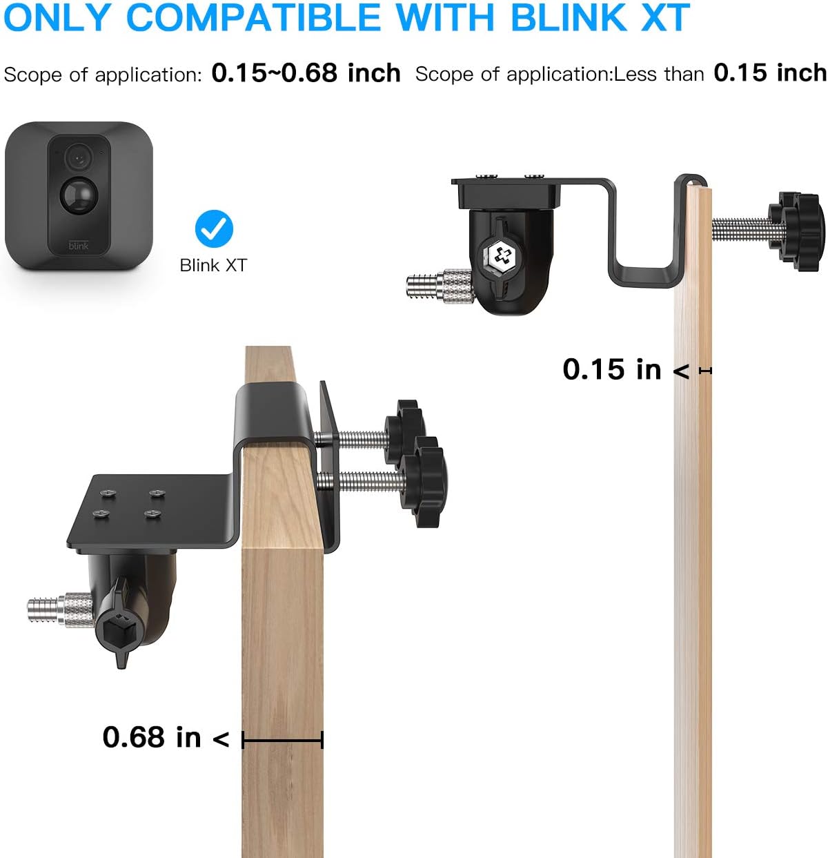 2PACK Blink XT2 Weatherproof Gutter Mount, Birdhouse housing+ Gutter Wall Mount for Blink XT2/XT Camera, Sunscreen and Rustproof Outdoor Holder with Wider Perspective(2-Pack,Black)