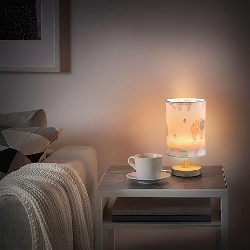 Miniatura 6 de FRODOTGV Seamless Cute Sleeping Elephants Pattern Sweet Reading Lamp USB Table Lamp Bright Lamp for Study Desk Dresser Side Table Dresser Nightstand