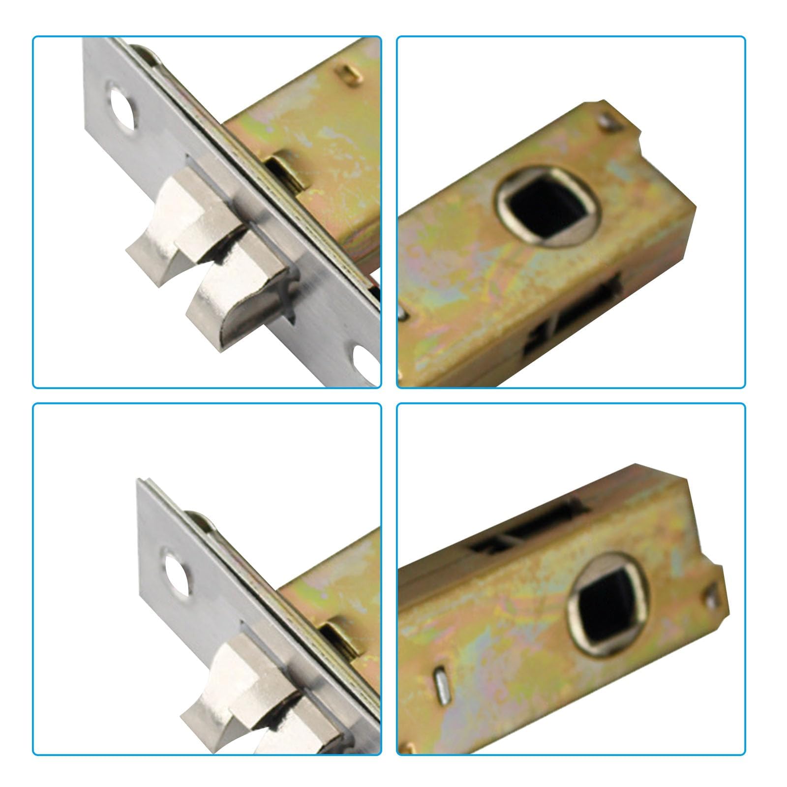 TOP-VIGOR 2Pcs 70mm Tubular Mortice Latch, Forked Tongue Lock with Door Stopper - Image 4