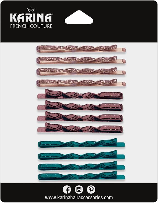 Karina 3 Color 12 Piece Swirl Bobby Pins