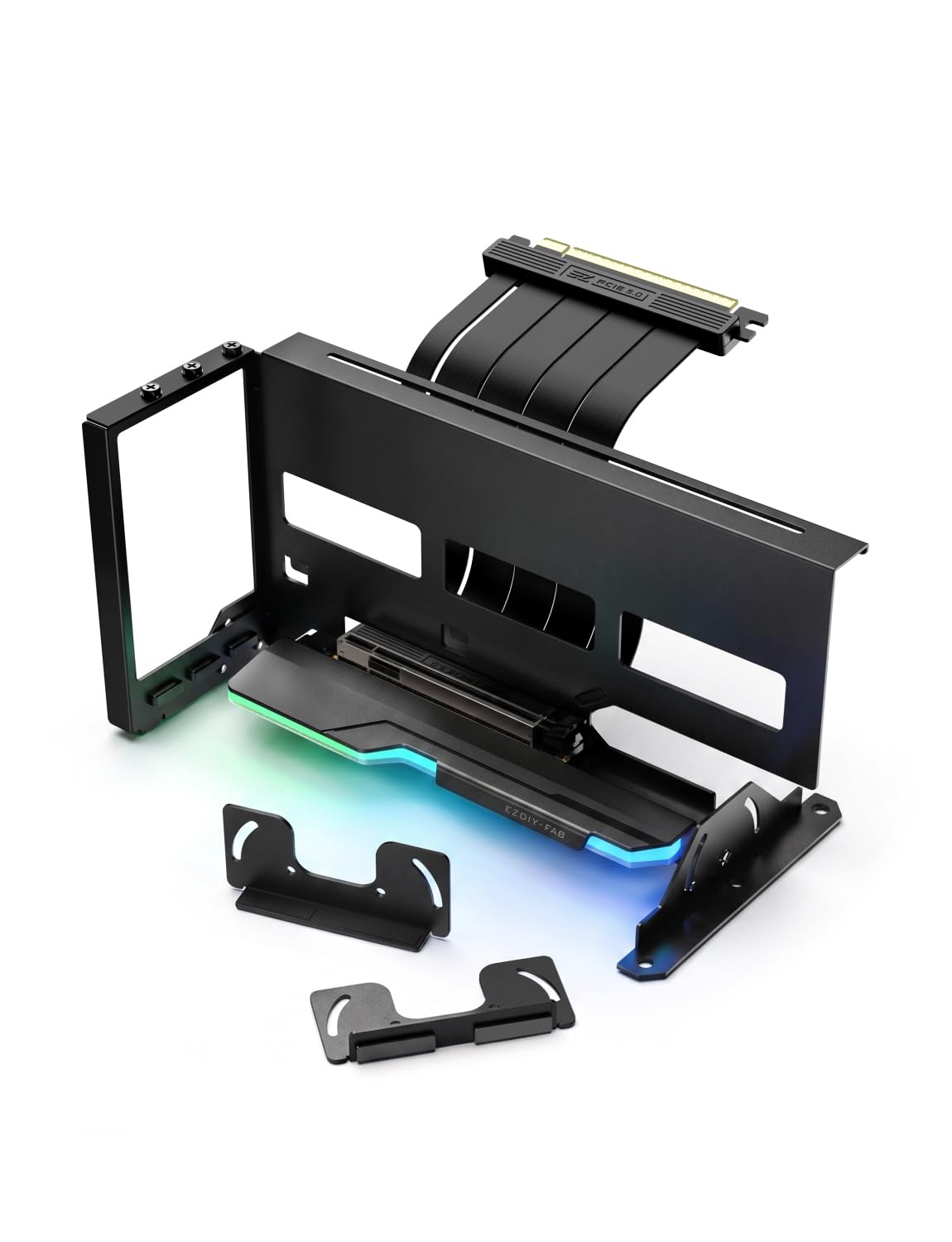 EZDIY-FAB AH18 PCIe 5.0 ARGB Multiwinkel Vertical GPU Mount Kit,Schwarz