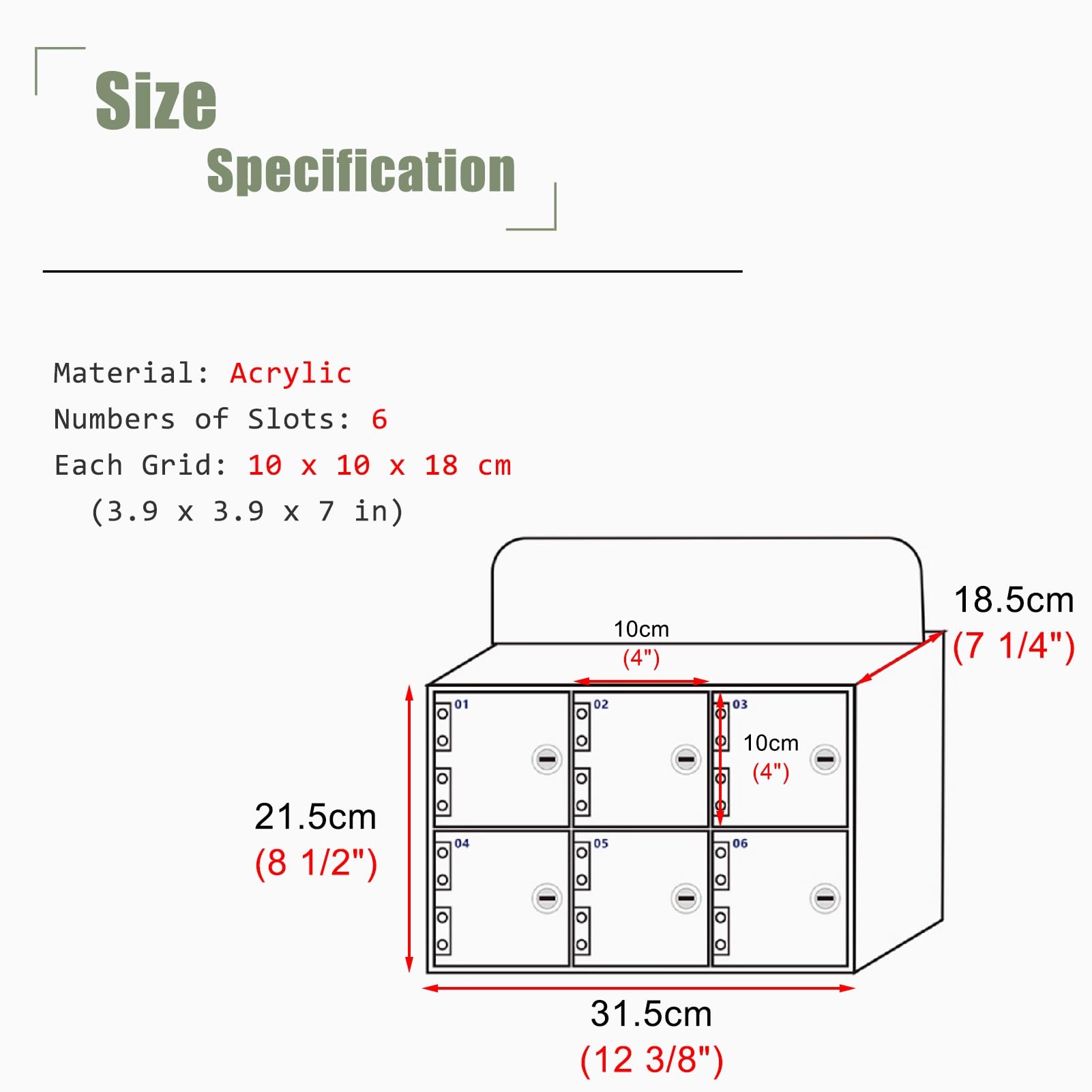 Organizer per telefono in acrilico autoportante MultiDoor Armadio di archiviazione per telefono cellulare 6 slot scatola di blocco per ufficio per stazioni di polizia e aziende