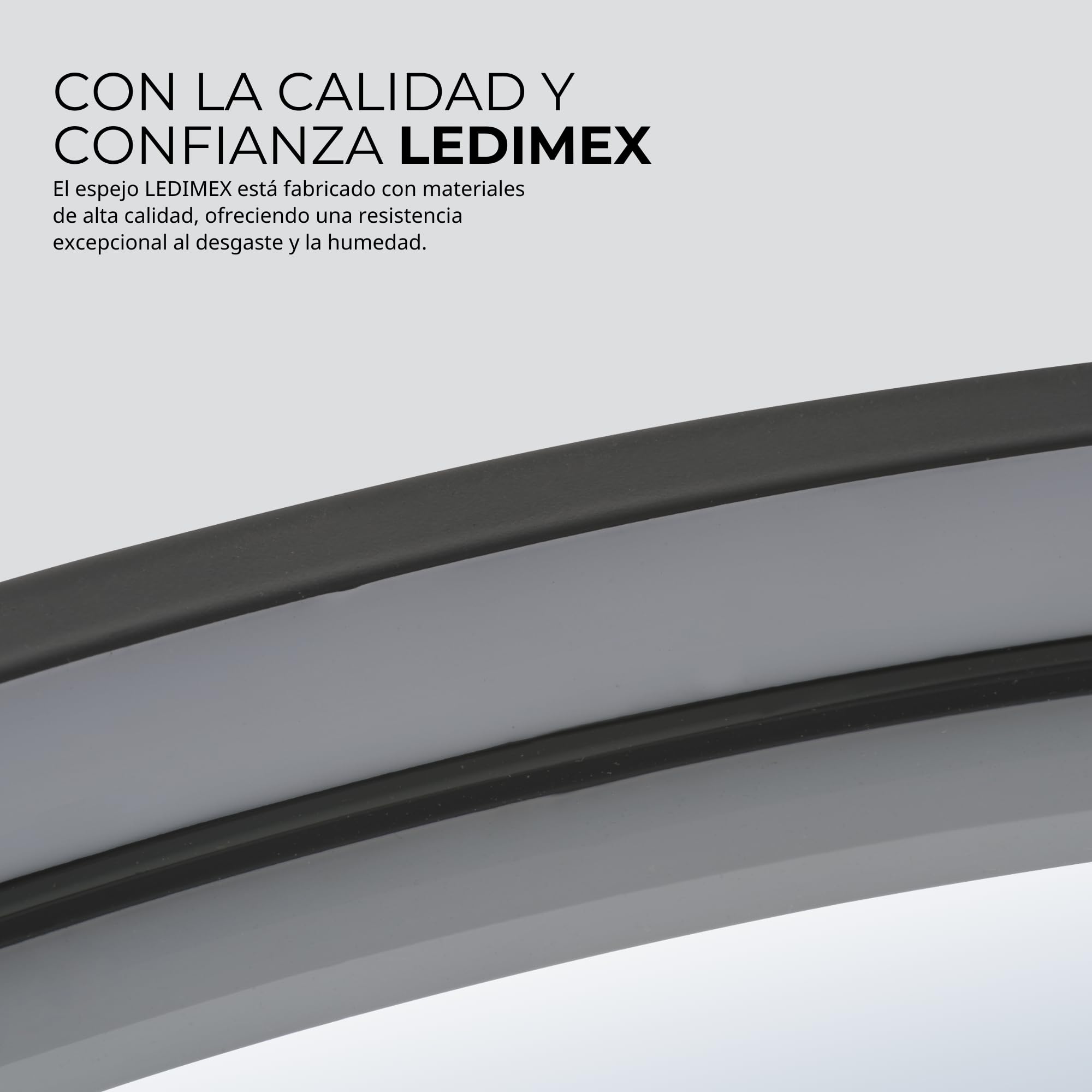 LEDIMEX - Espejo Redondo Baño con Luz LED 100cm, Sensor Antivaho y Marco Negro Mate | Espejo Inteligente Pared con Luz Perimetral Tri-LED (Cálida, Neutra y Fría) y Sensor ON/OFF | Serie Nepal