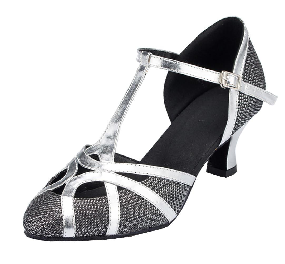 MGM-Joymod T-Starp - Zapatos de baile latino sintéticos con purpurina para mujer, para bodas, bailes de baile latino — view 7